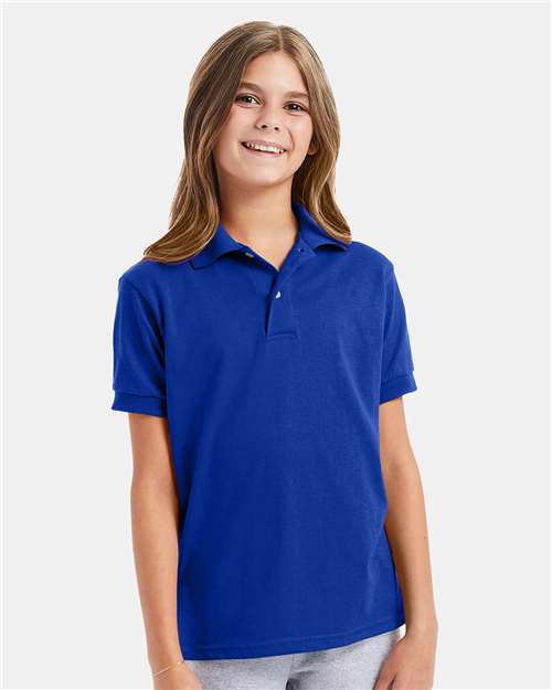 Custom Embroidered - Hanes - Youth EcoSmart® Jersey Polo - 054Y