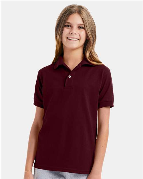 Custom Embroidered - Hanes - Youth EcoSmart® Jersey Polo - 054Y