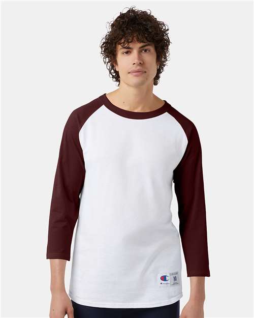Custom Embroidered - Champion - Unisex Raglan Sleeve Baseball T-Shirt - T137