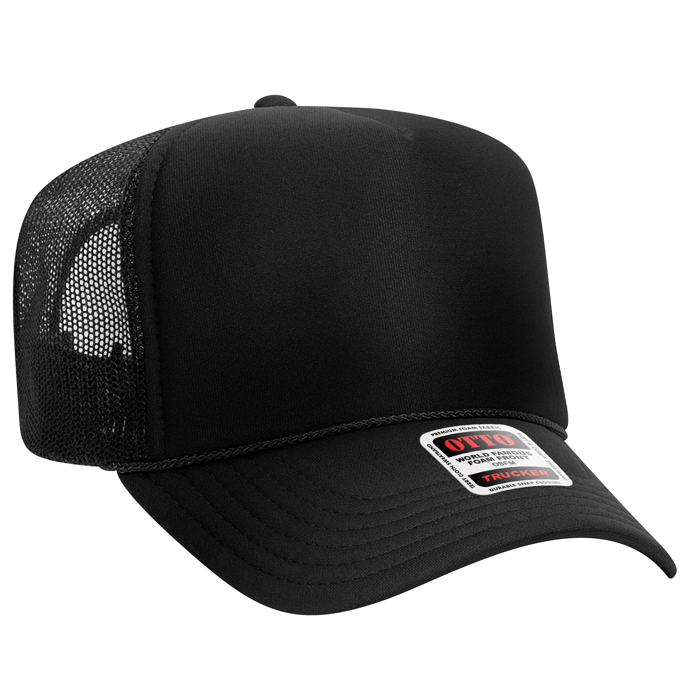 Custom Embroidered or DTF Printed - OTTO CAP® 5 Panel High Crown Mesh Back Trucker Hat