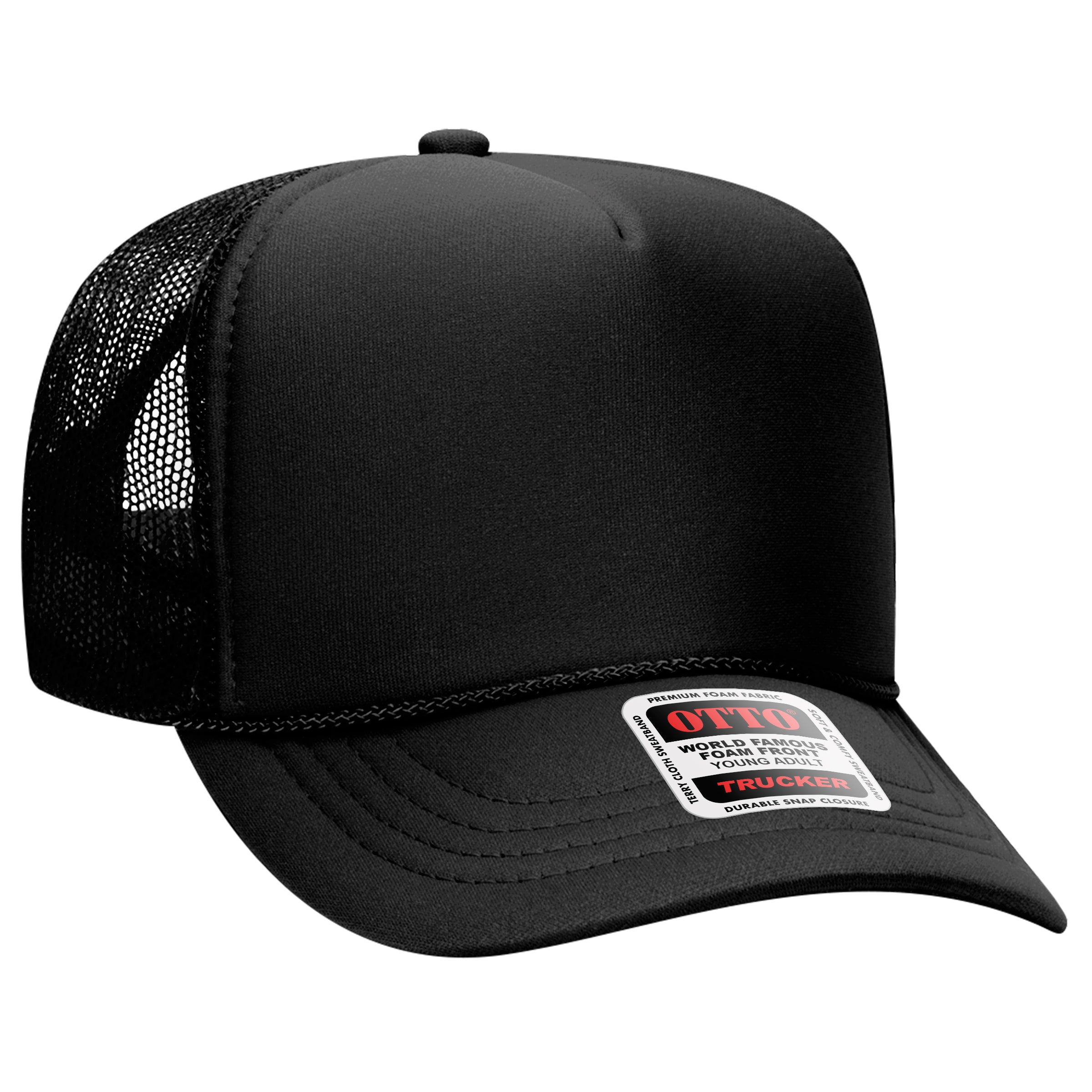 Custom Embroidered or DTF Printed - OTTO CAP® 5 Panel High Crown Mesh Back Trucker Hat