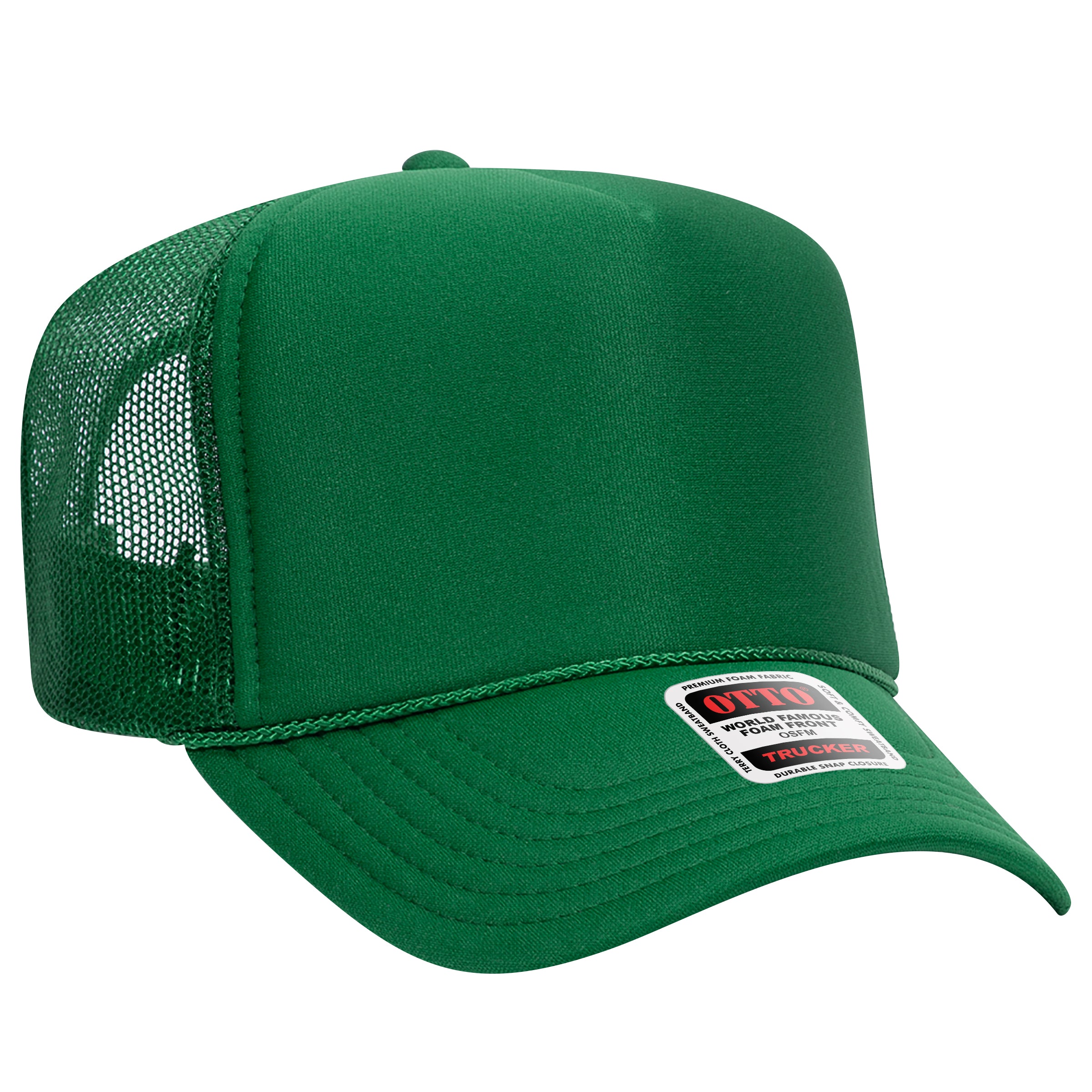 Custom Embroidered or DTF Printed - OTTO CAP® 5 Panel High Crown Mesh Back Trucker Hat