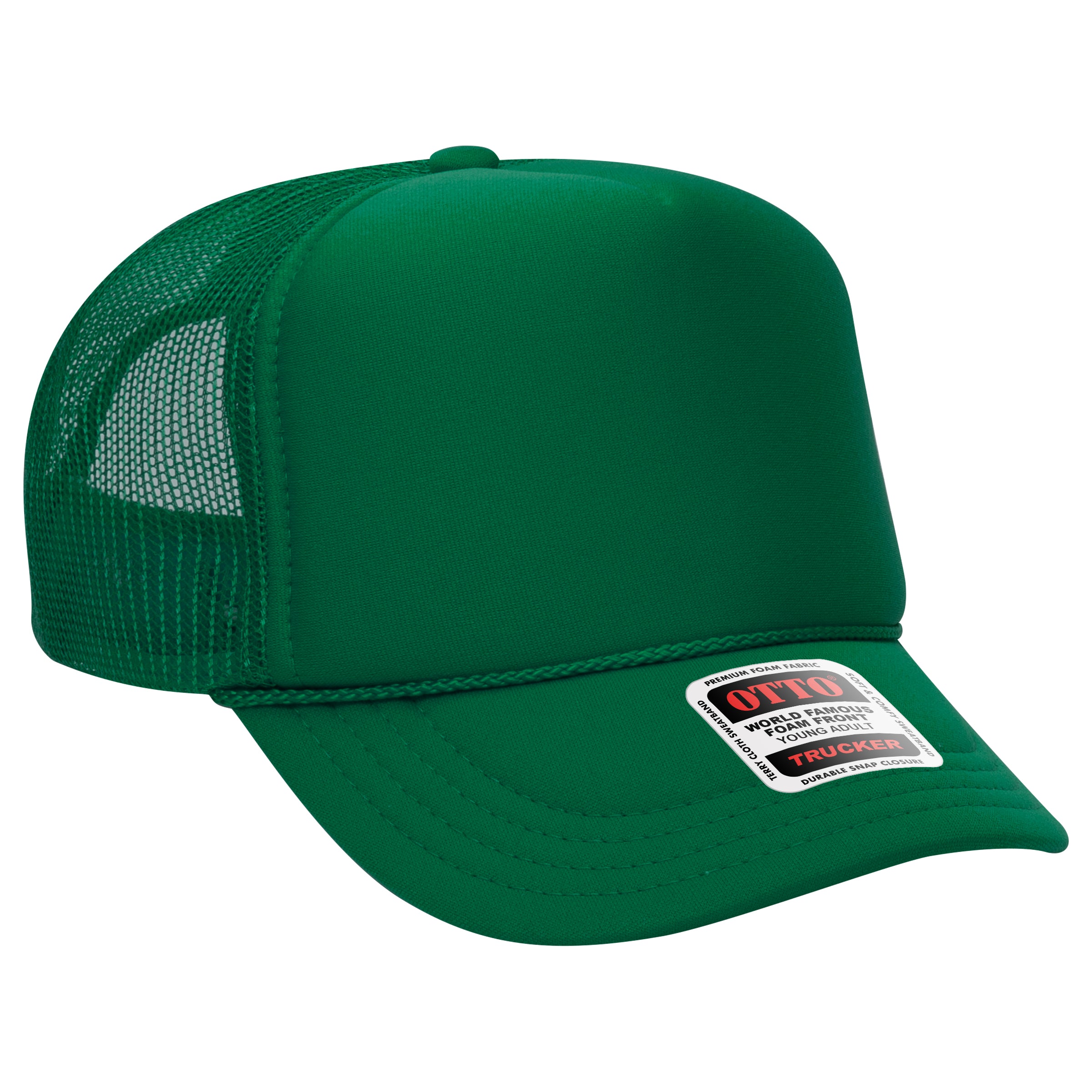 Custom Embroidered or DTF Printed - OTTO CAP® 5 Panel High Crown Mesh Back Trucker Hat