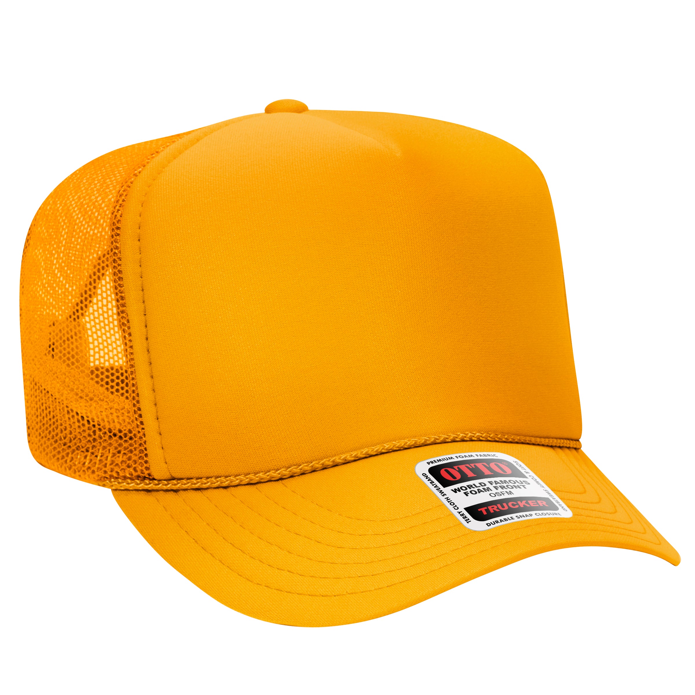 Custom Embroidered or DTF Printed - OTTO CAP® 5 Panel High Crown Mesh Back Trucker Hat