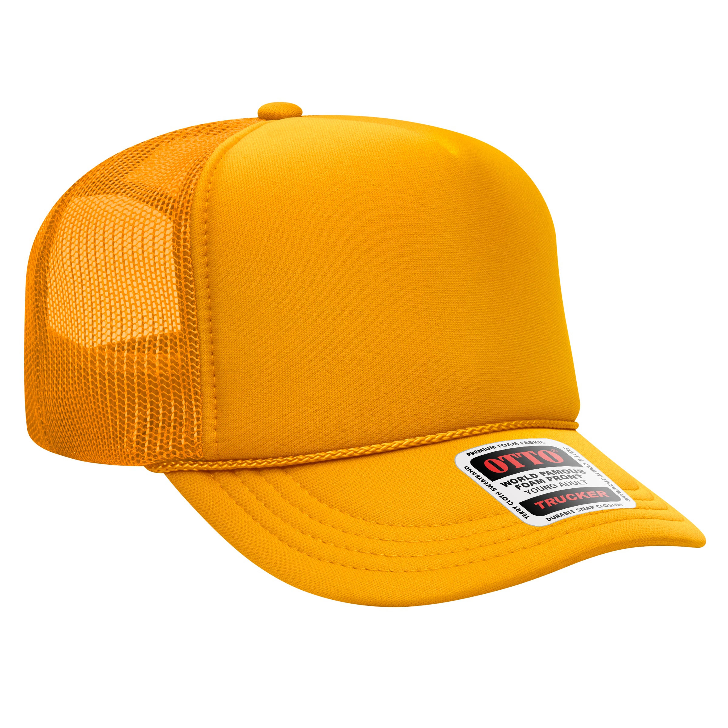 Custom Embroidered or DTF Printed - OTTO CAP® 5 Panel High Crown Mesh Back Trucker Hat