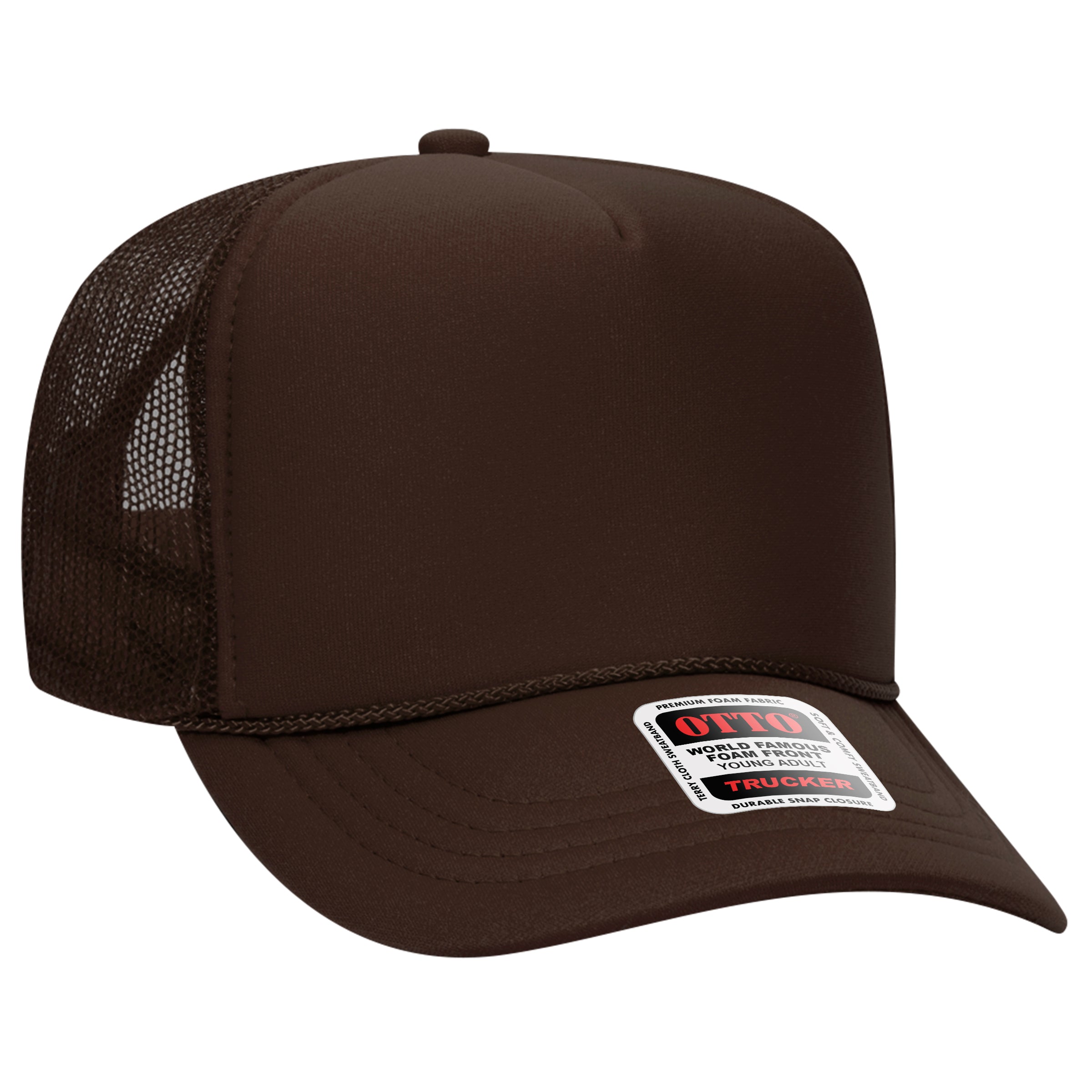 Custom Embroidered or DTF Printed - OTTO CAP® 5 Panel High Crown Mesh Back Trucker Hat