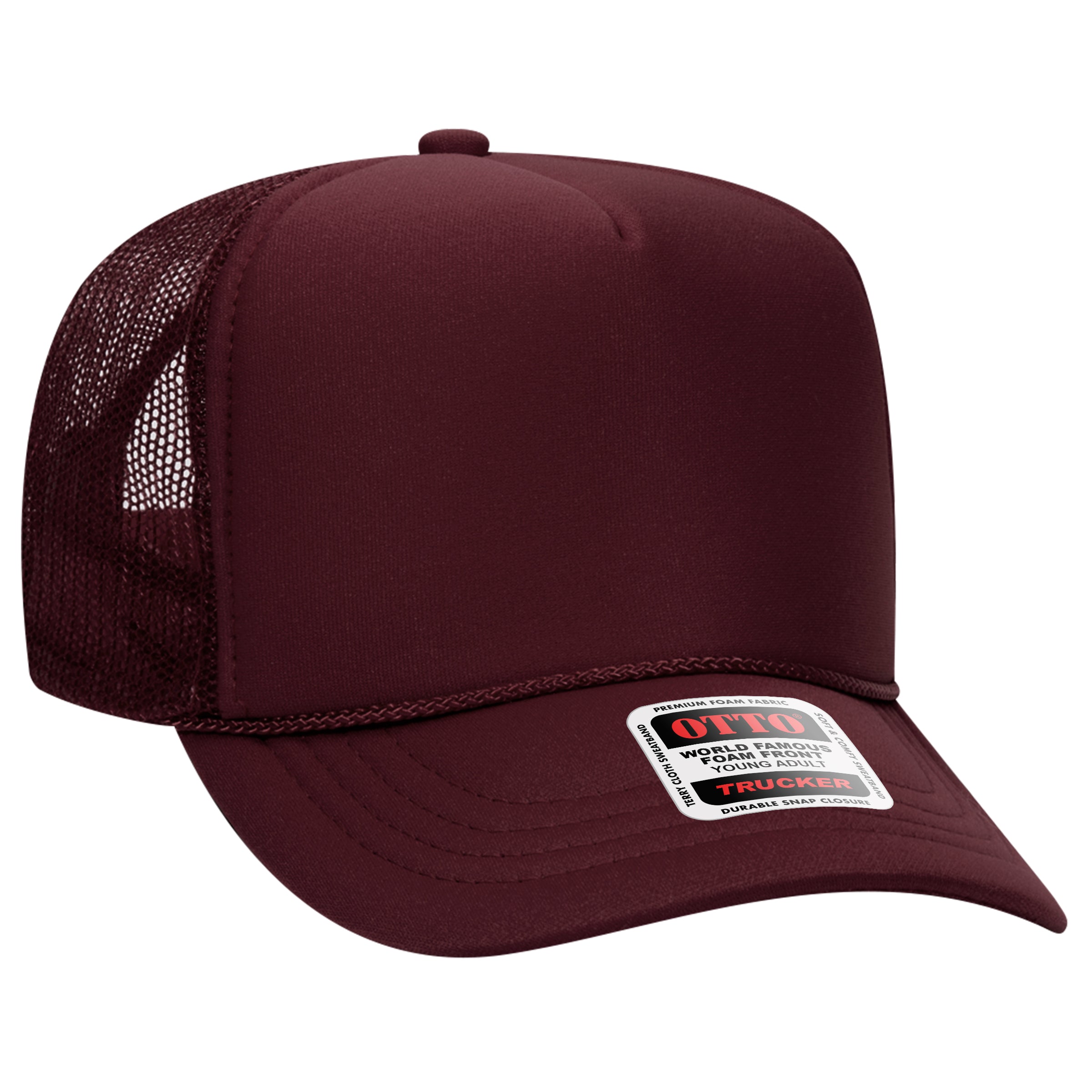 Custom Embroidered or DTF Printed - OTTO CAP® 5 Panel High Crown Mesh Back Trucker Hat