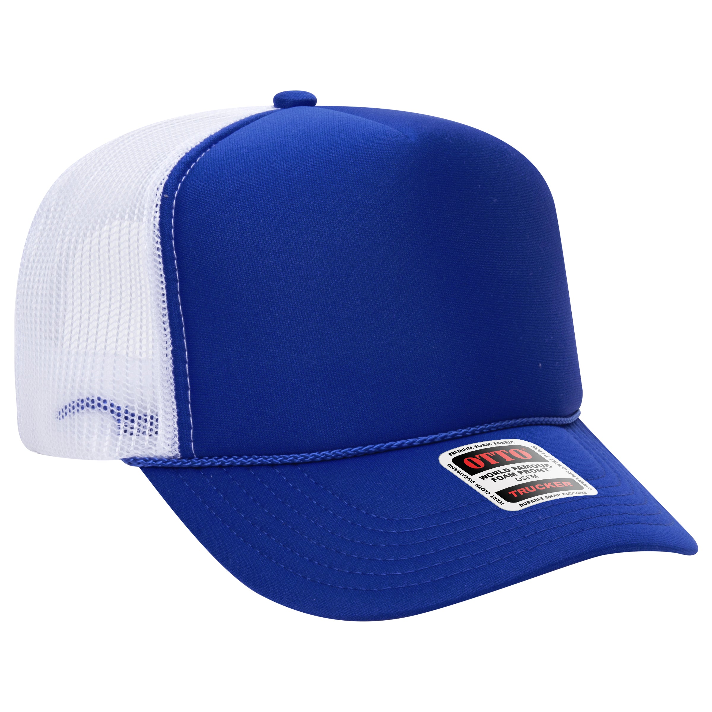 Custom Embroidered or DTF Printed - OTTO CAP® 5 Panel High Crown Mesh Back Trucker Hat