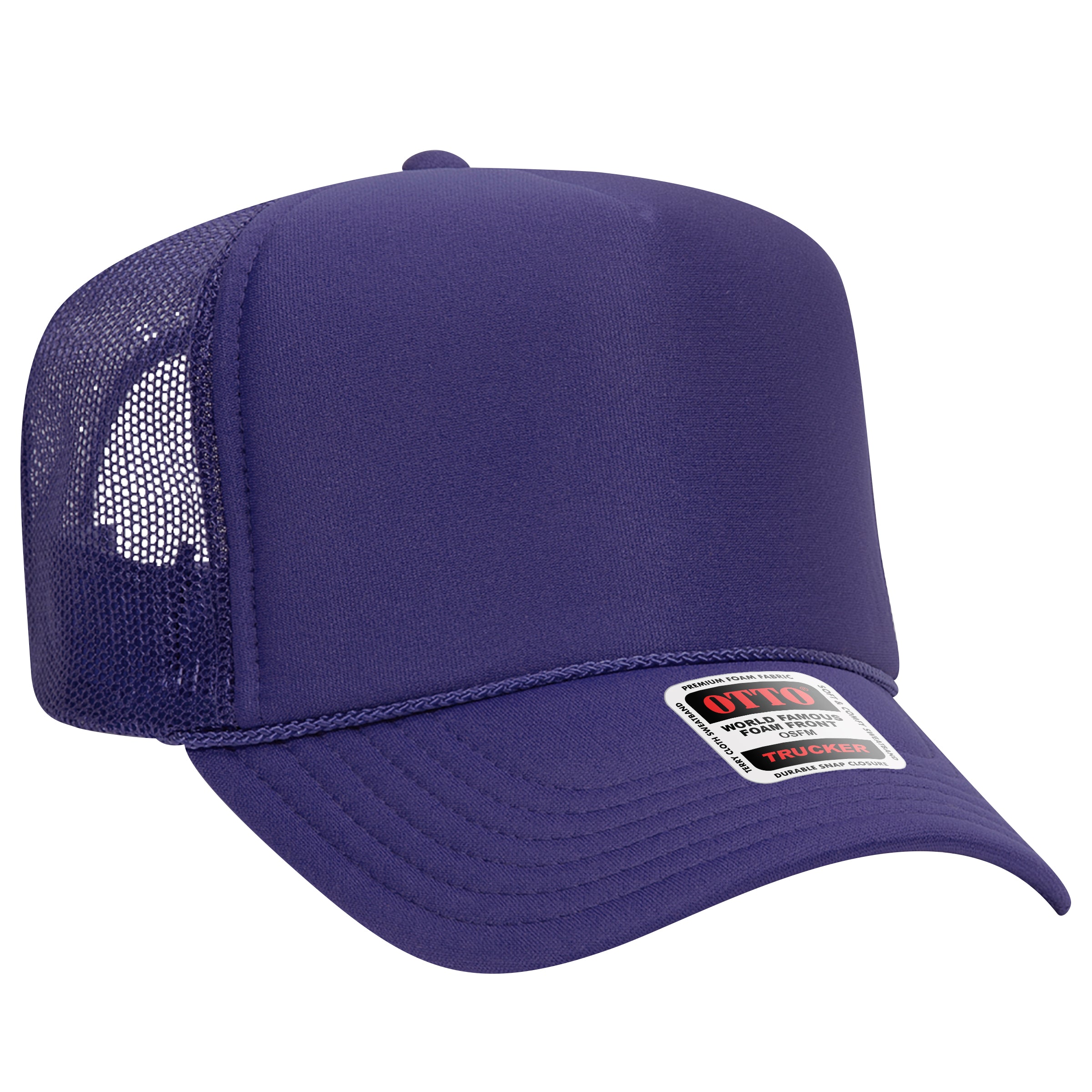 Custom Embroidered or DTF Printed - OTTO CAP® 5 Panel High Crown Mesh Back Trucker Hat