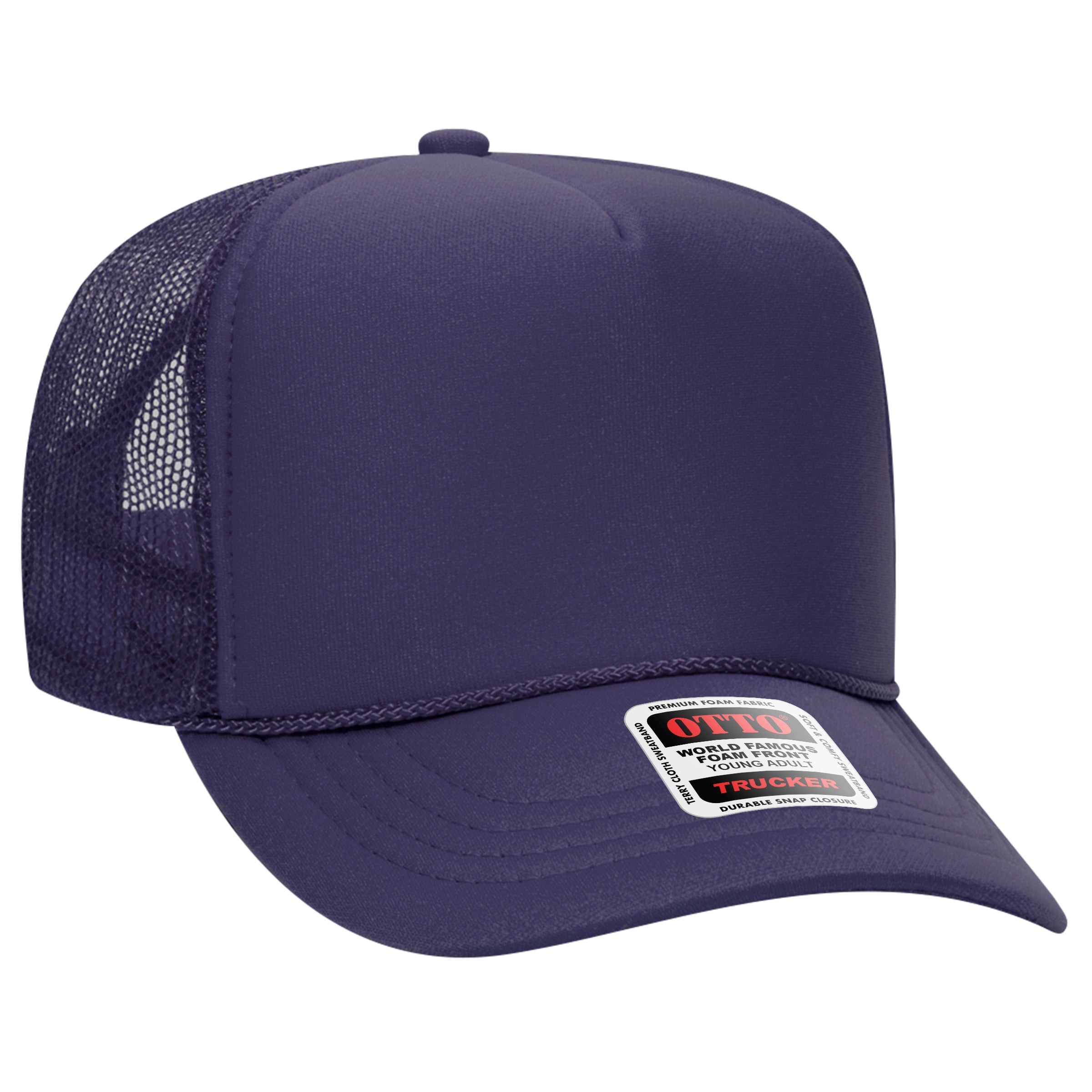 Custom Embroidered or DTF Printed - OTTO CAP® 5 Panel High Crown Mesh Back Trucker Hat