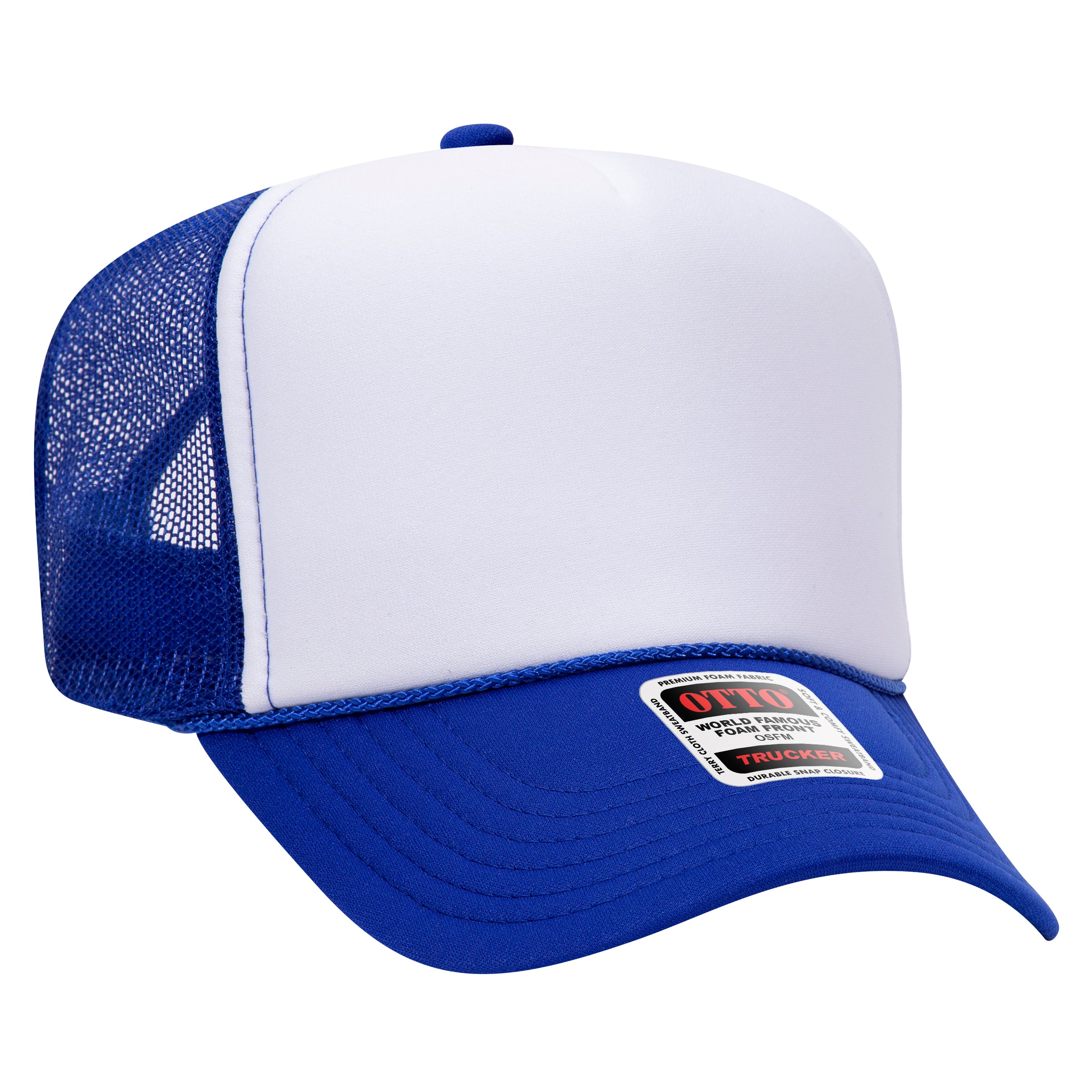 Custom Embroidered or DTF Printed - OTTO CAP® 5 Panel High Crown Mesh Back Trucker Hat
