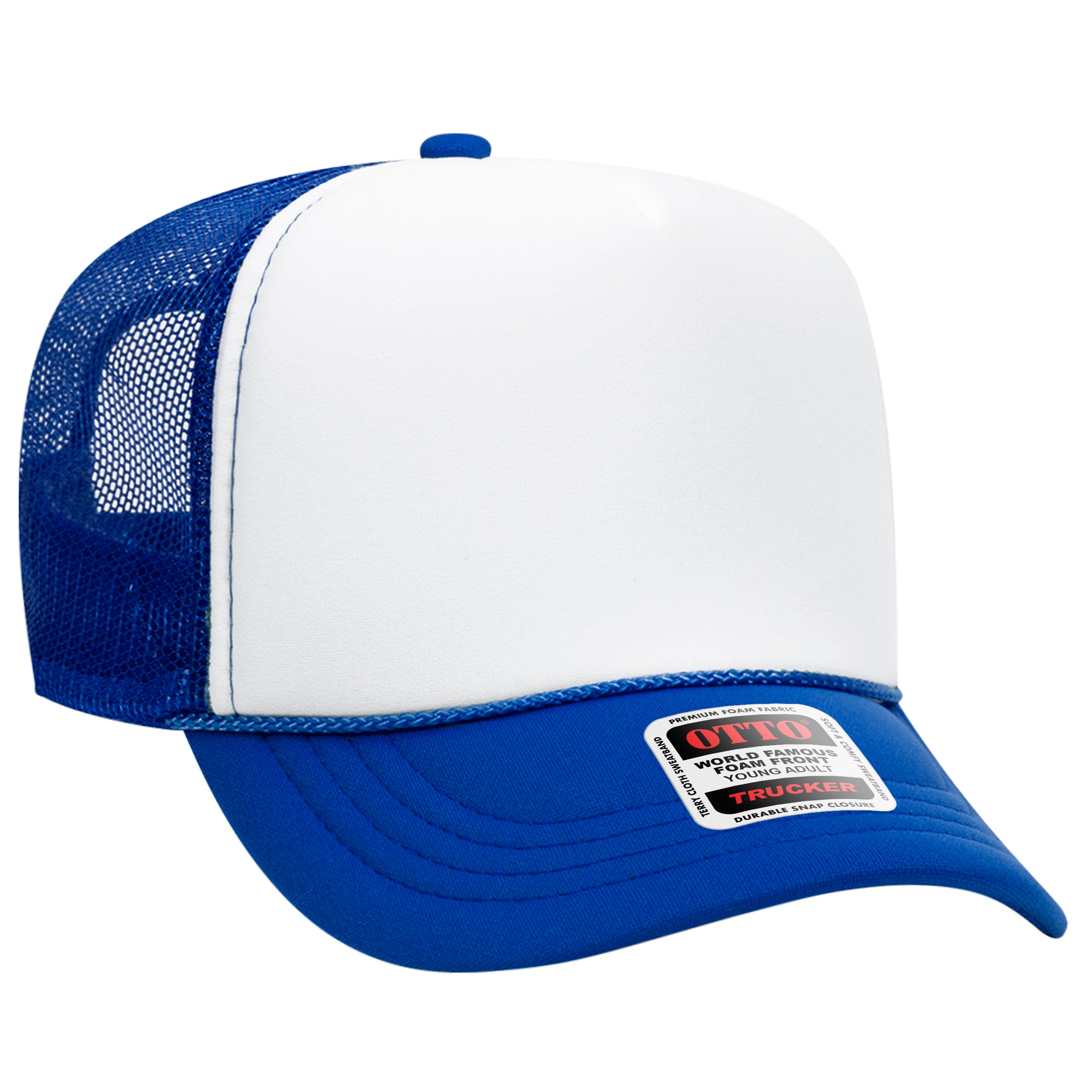 Custom Embroidered or DTF Printed - OTTO CAP® 5 Panel High Crown Mesh Back Trucker Hat