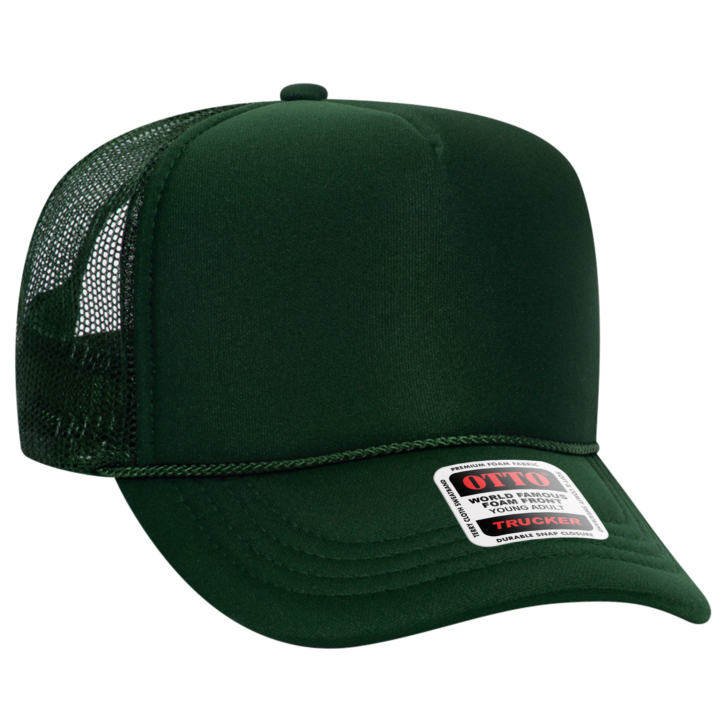 Custom Embroidered or DTF Printed - OTTO CAP® 5 Panel High Crown Mesh Back Trucker Hat