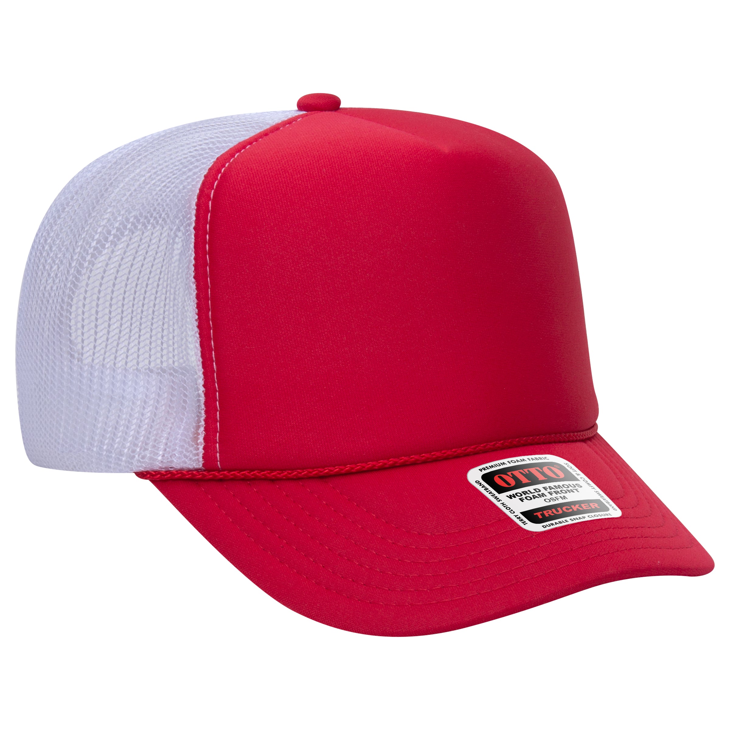 Custom Embroidered or DTF Printed - OTTO CAP® 5 Panel High Crown Mesh Back Trucker Hat