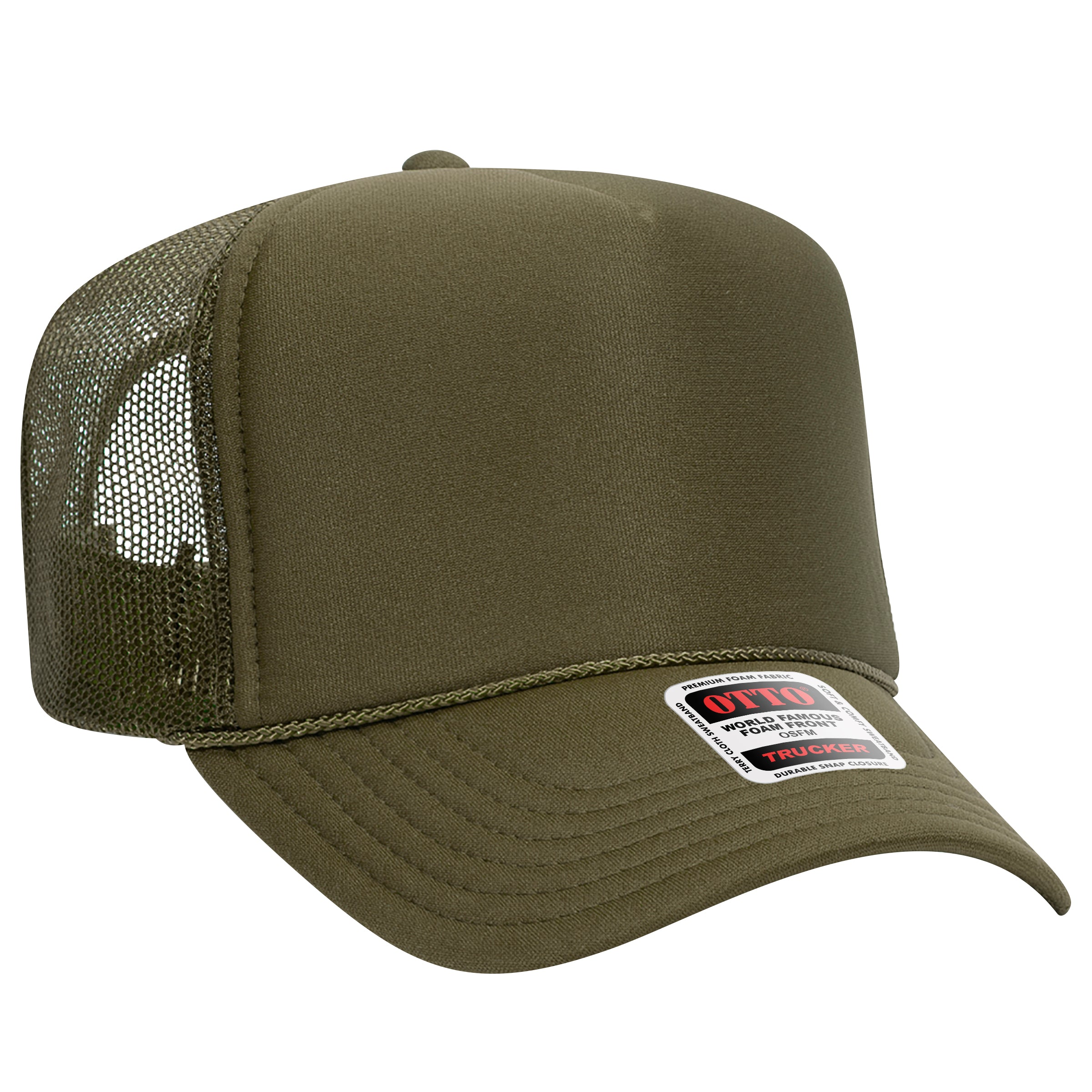 Custom Embroidered or DTF Printed - OTTO CAP® 5 Panel High Crown Mesh Back Trucker Hat