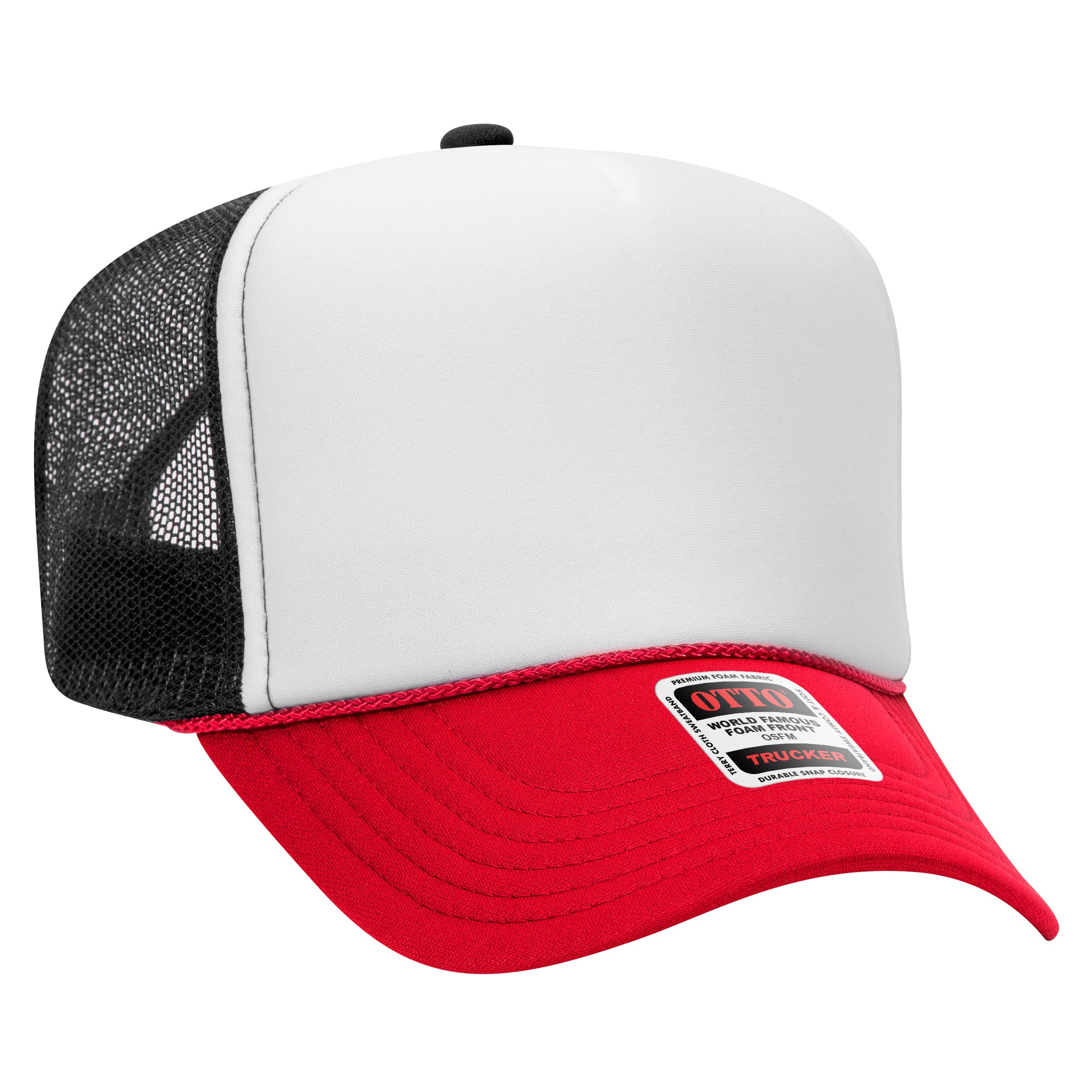 Custom Embroidered or DTF Printed - OTTO CAP® 5 Panel High Crown Mesh Back Trucker Hat