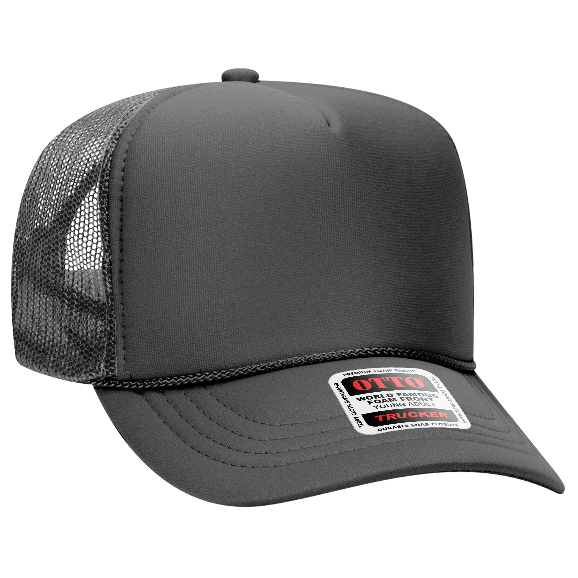 Custom Embroidered or DTF Printed - OTTO CAP® 5 Panel High Crown Mesh Back Trucker Hat