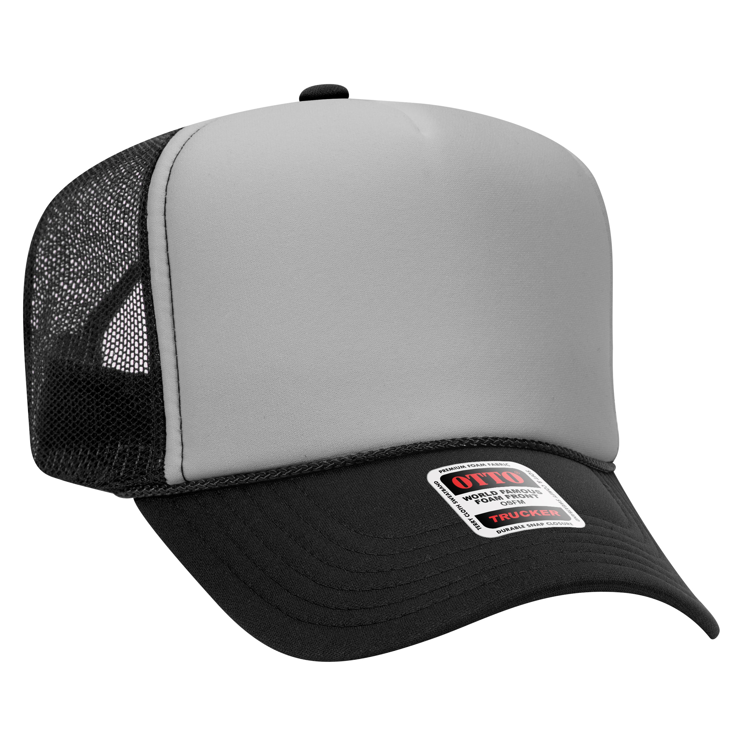 Custom Embroidered or DTF Printed - OTTO CAP® 5 Panel High Crown Mesh Back Trucker Hat