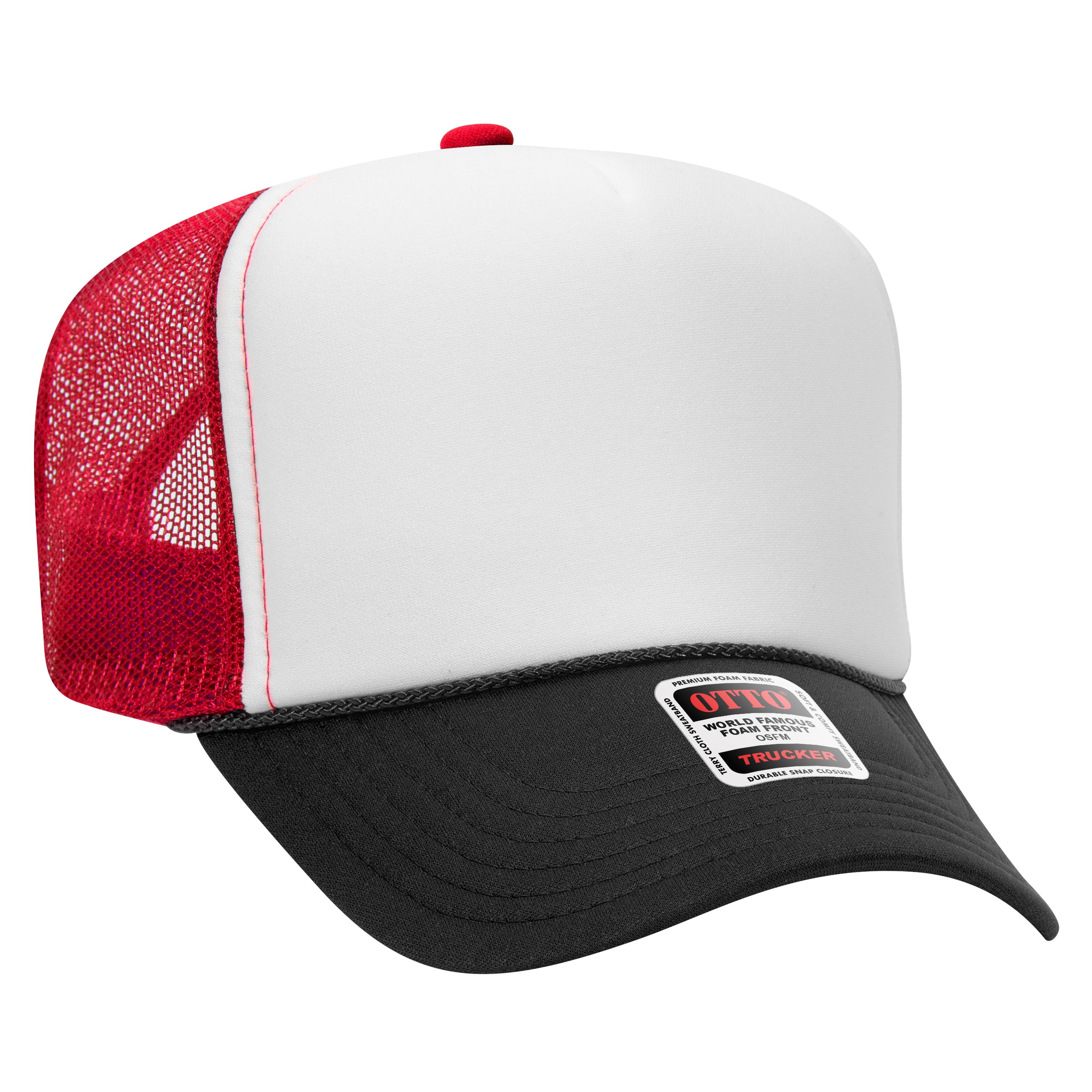 Custom Embroidered or DTF Printed - OTTO CAP® 5 Panel High Crown Mesh Back Trucker Hat
