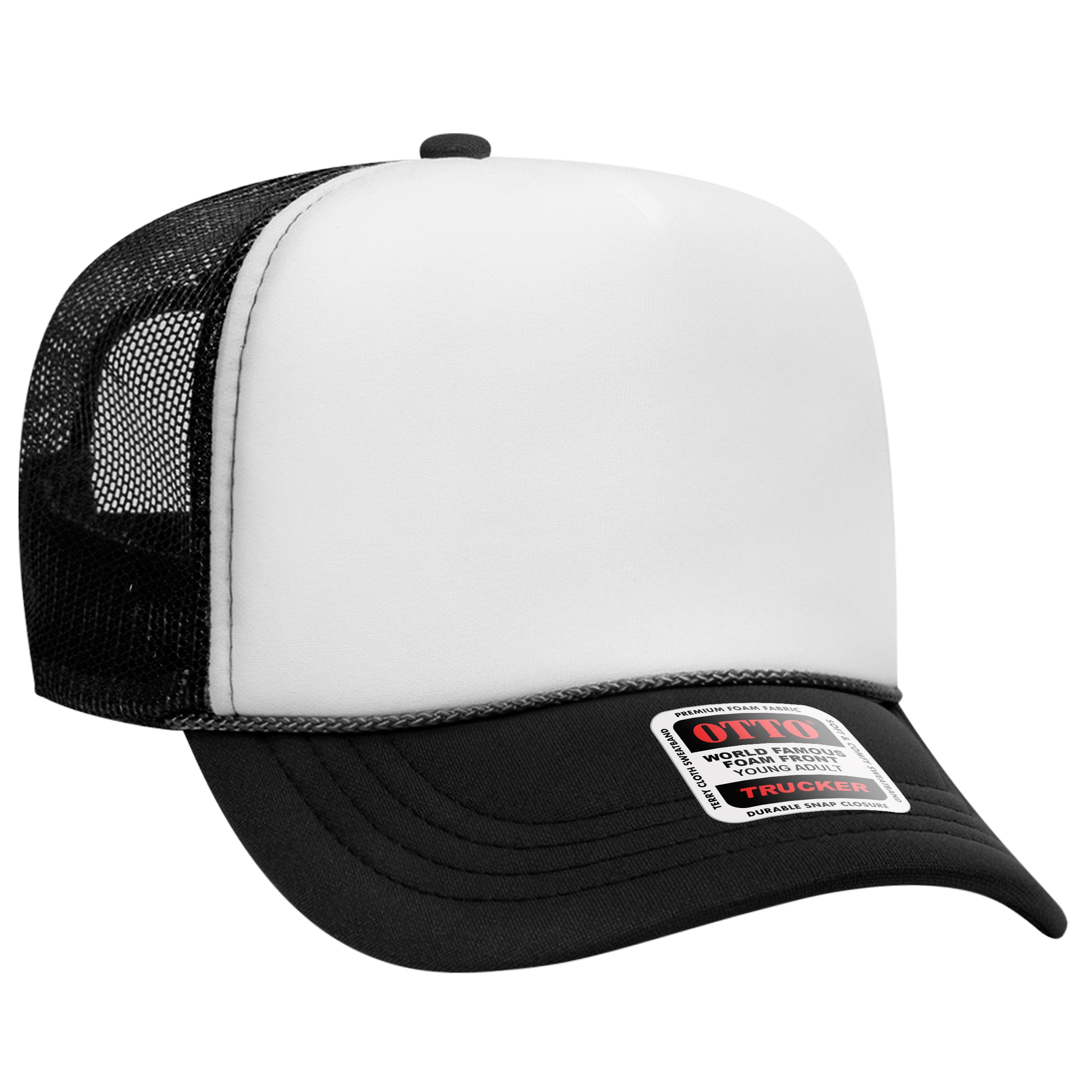 Custom Embroidered or DTF Printed - OTTO CAP® 5 Panel High Crown Mesh Back Trucker Hat