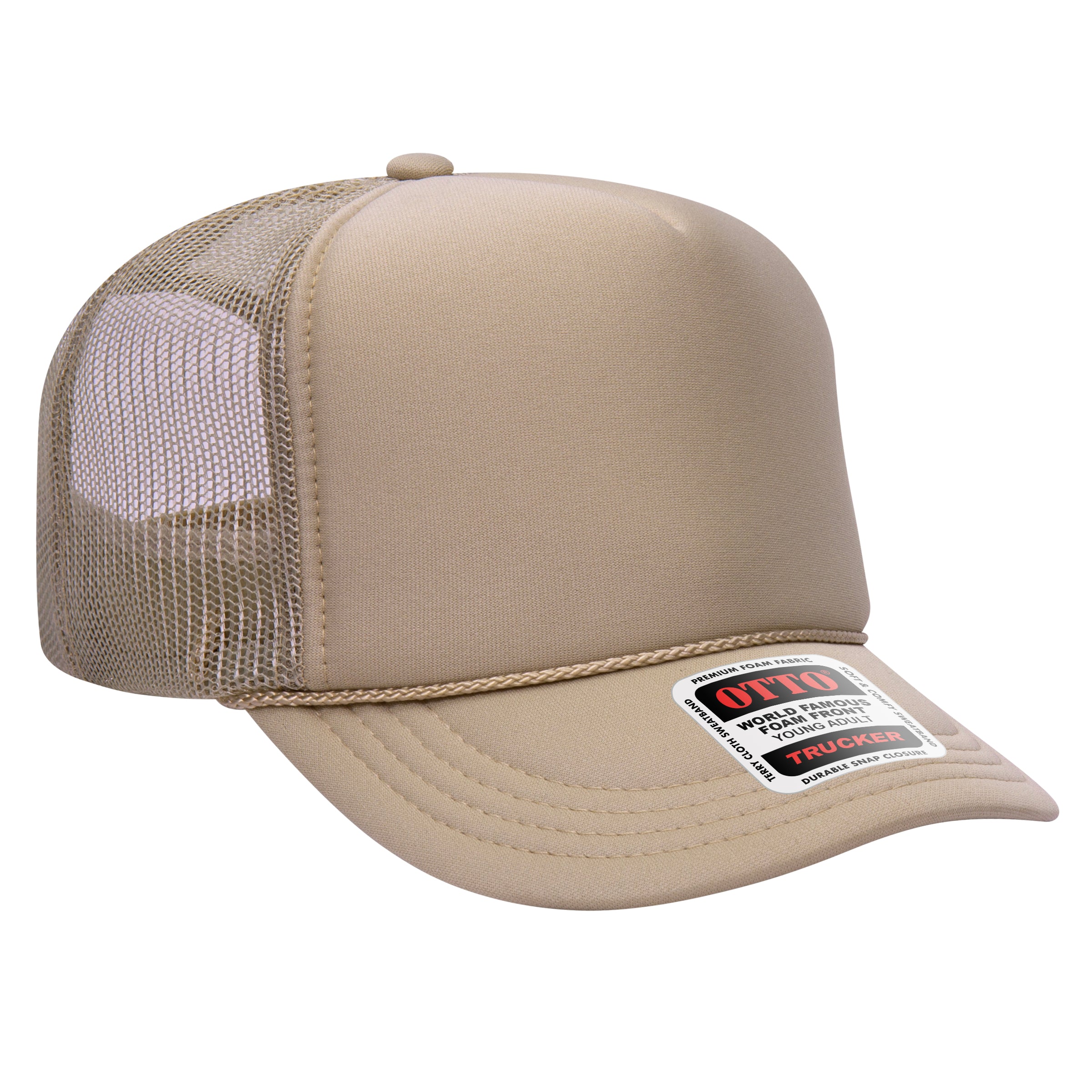 Custom Embroidered or DTF Printed - OTTO CAP® 5 Panel High Crown Mesh Back Trucker Hat
