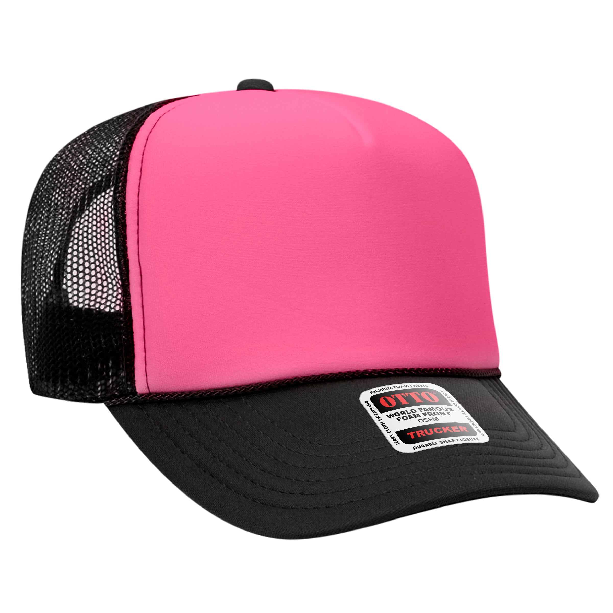 Custom Embroidered or DTF Printed - OTTO CAP® 5 Panel High Crown Mesh Back Trucker Hat