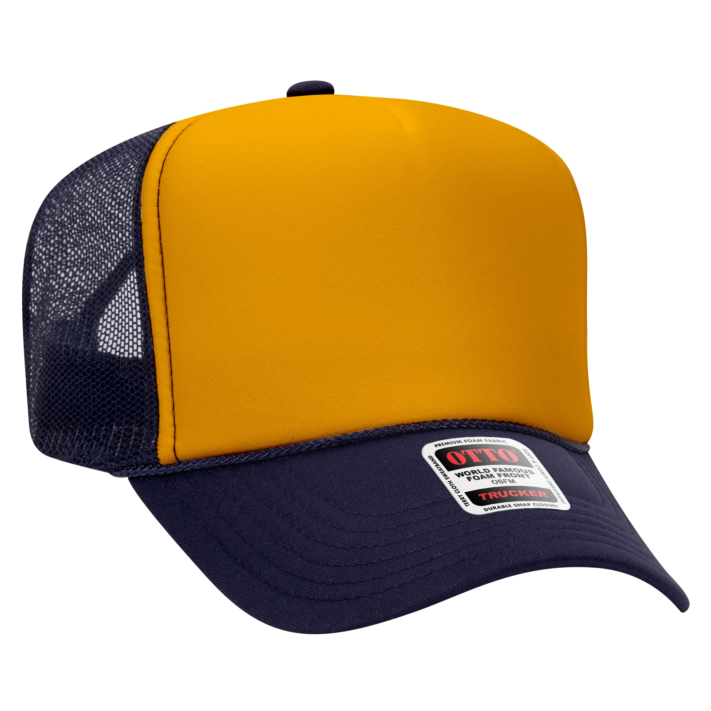 Custom Embroidered or DTF Printed - OTTO CAP® 5 Panel High Crown Mesh Back Trucker Hat