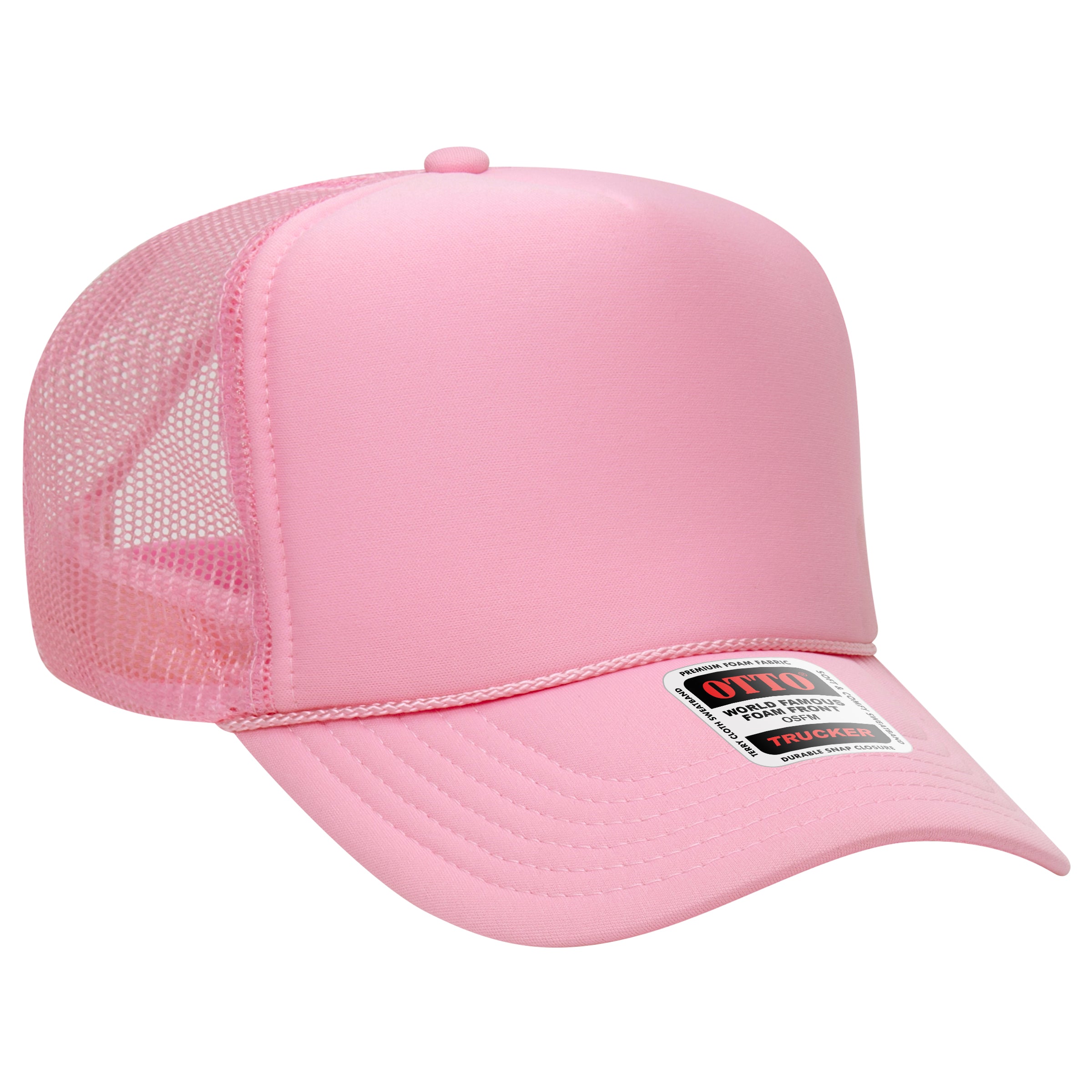 Custom Embroidered or DTF Printed - OTTO CAP® 5 Panel High Crown Mesh Back Trucker Hat