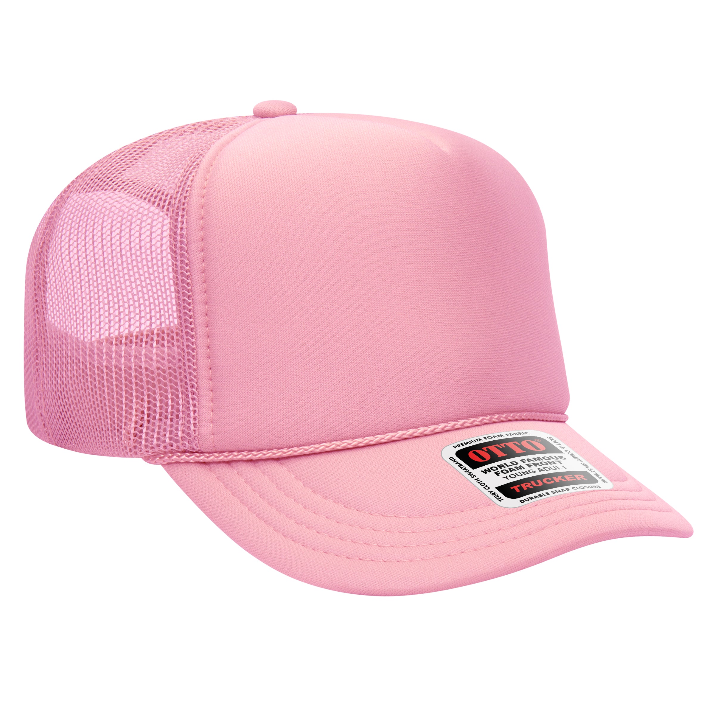 Custom Embroidered or DTF Printed - OTTO CAP® 5 Panel High Crown Mesh Back Trucker Hat