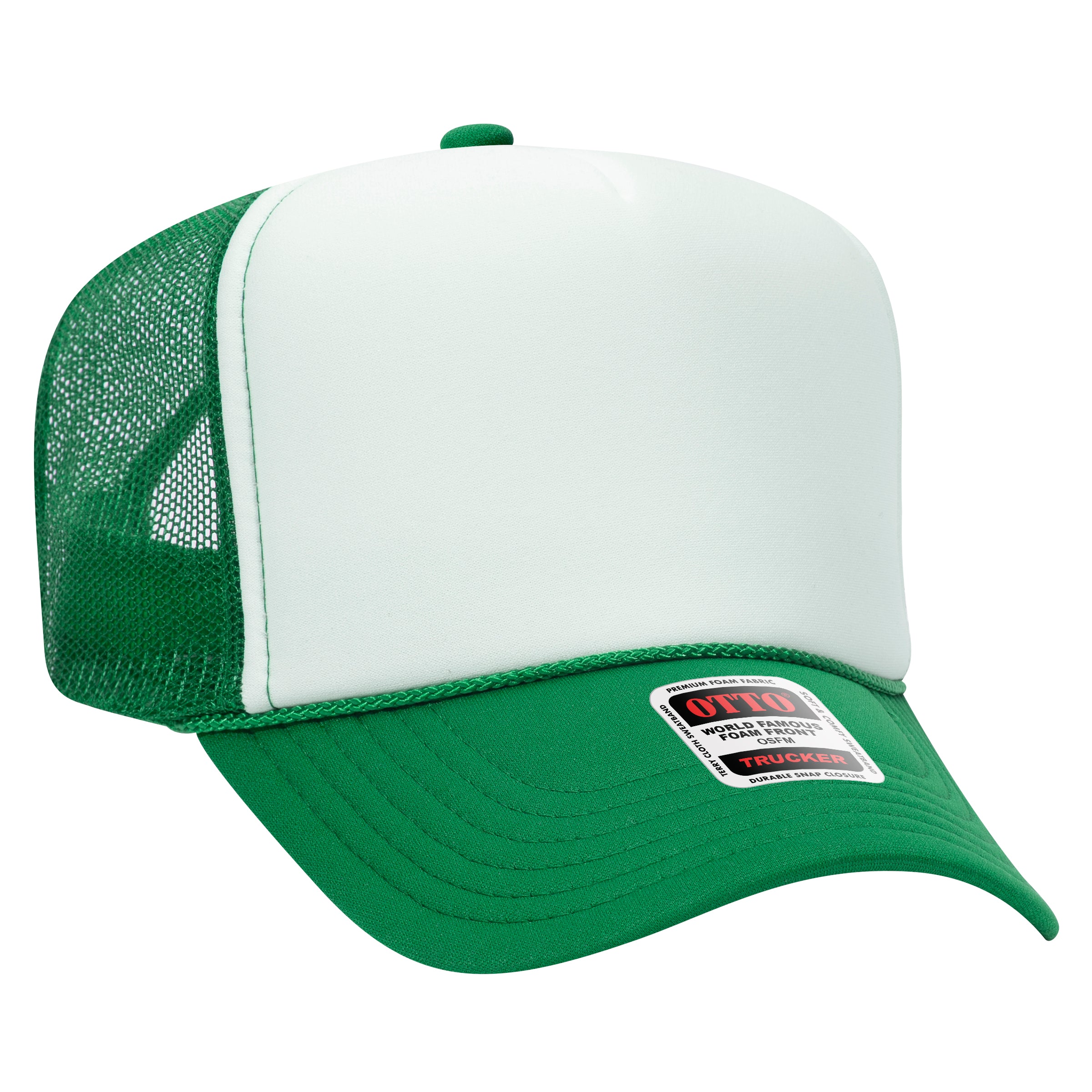 Custom Embroidered or DTF Printed - OTTO CAP® 5 Panel High Crown Mesh Back Trucker Hat