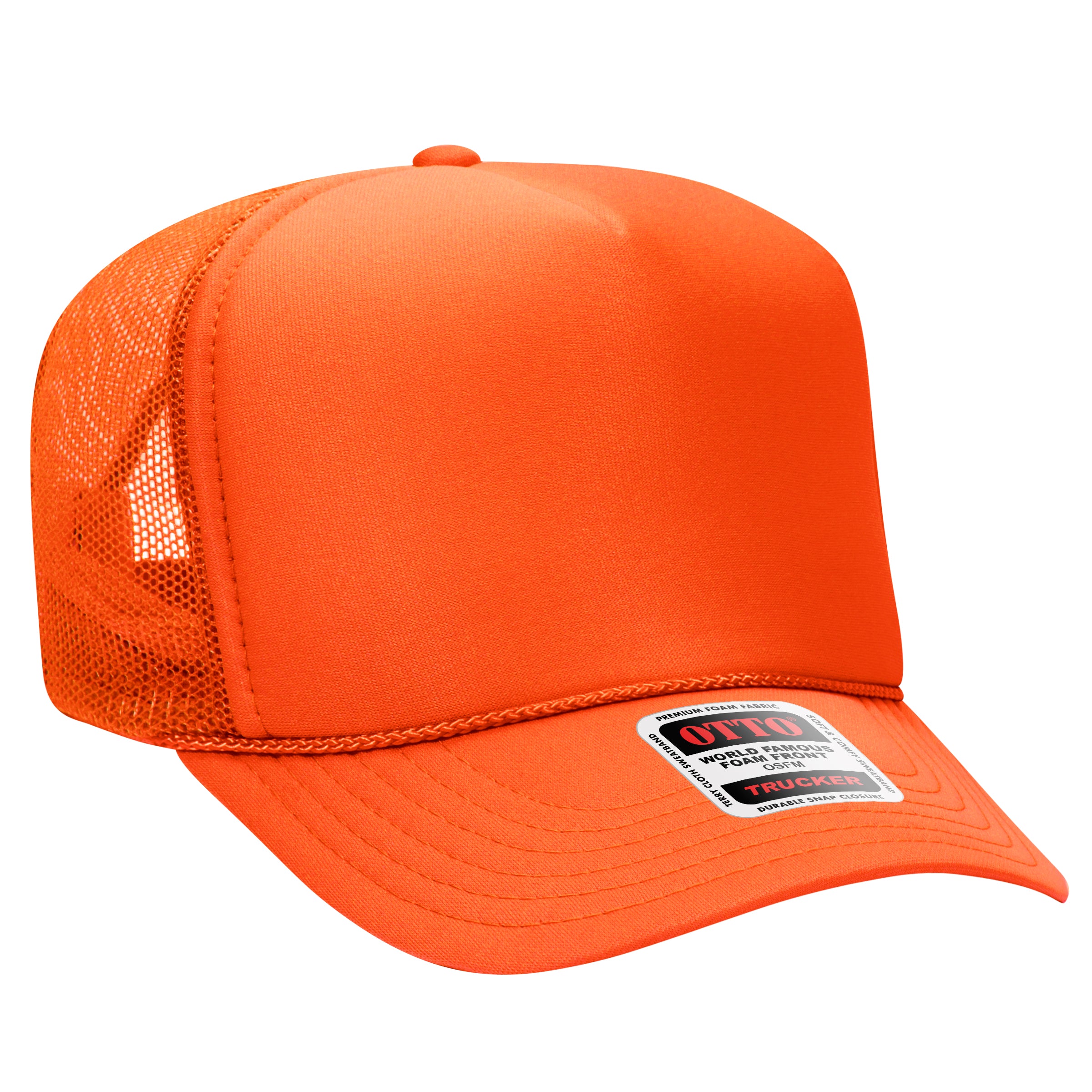 Custom Embroidered or DTF Printed - OTTO CAP® 5 Panel High Crown Mesh Back Trucker Hat