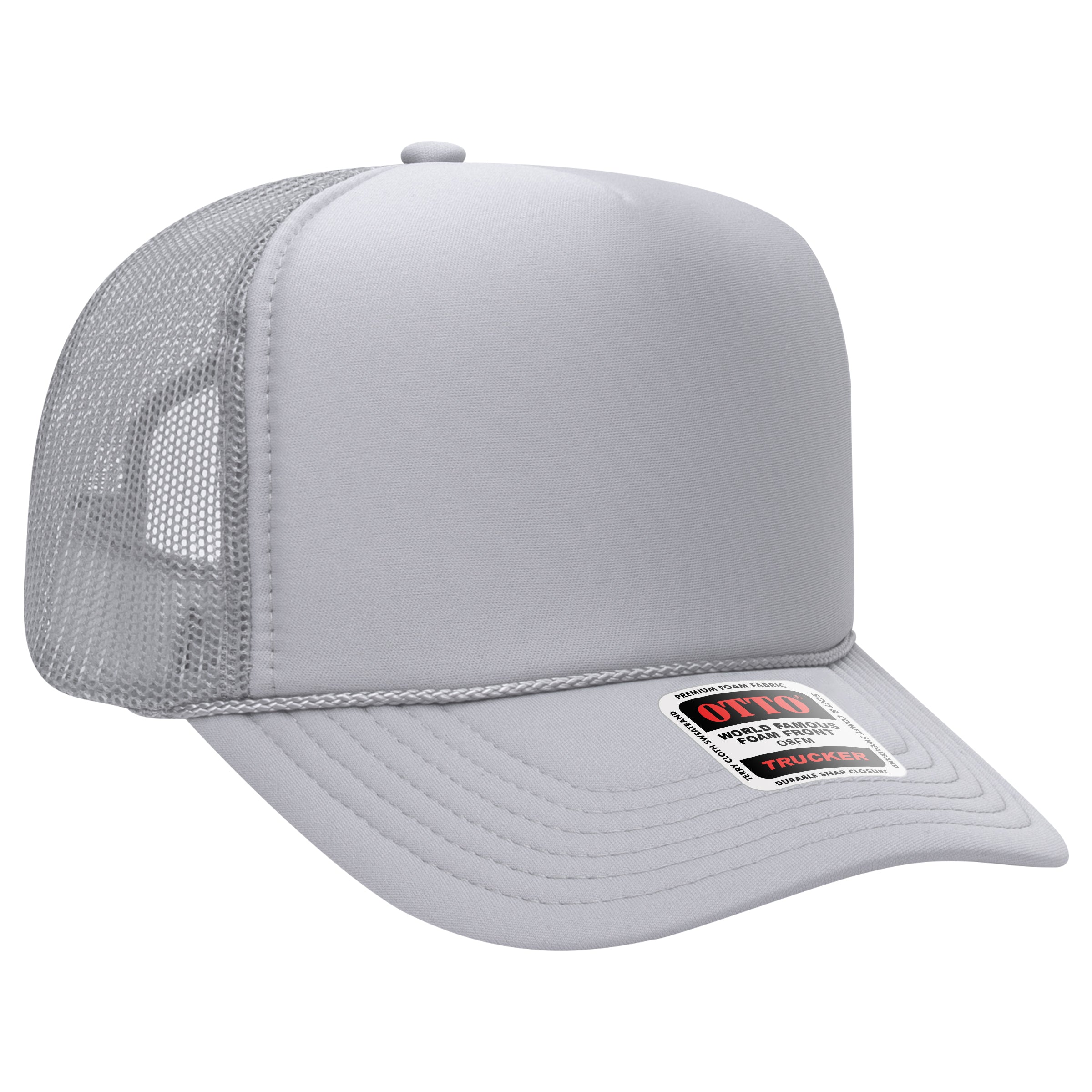 Custom Embroidered or DTF Printed - OTTO CAP® 5 Panel High Crown Mesh Back Trucker Hat
