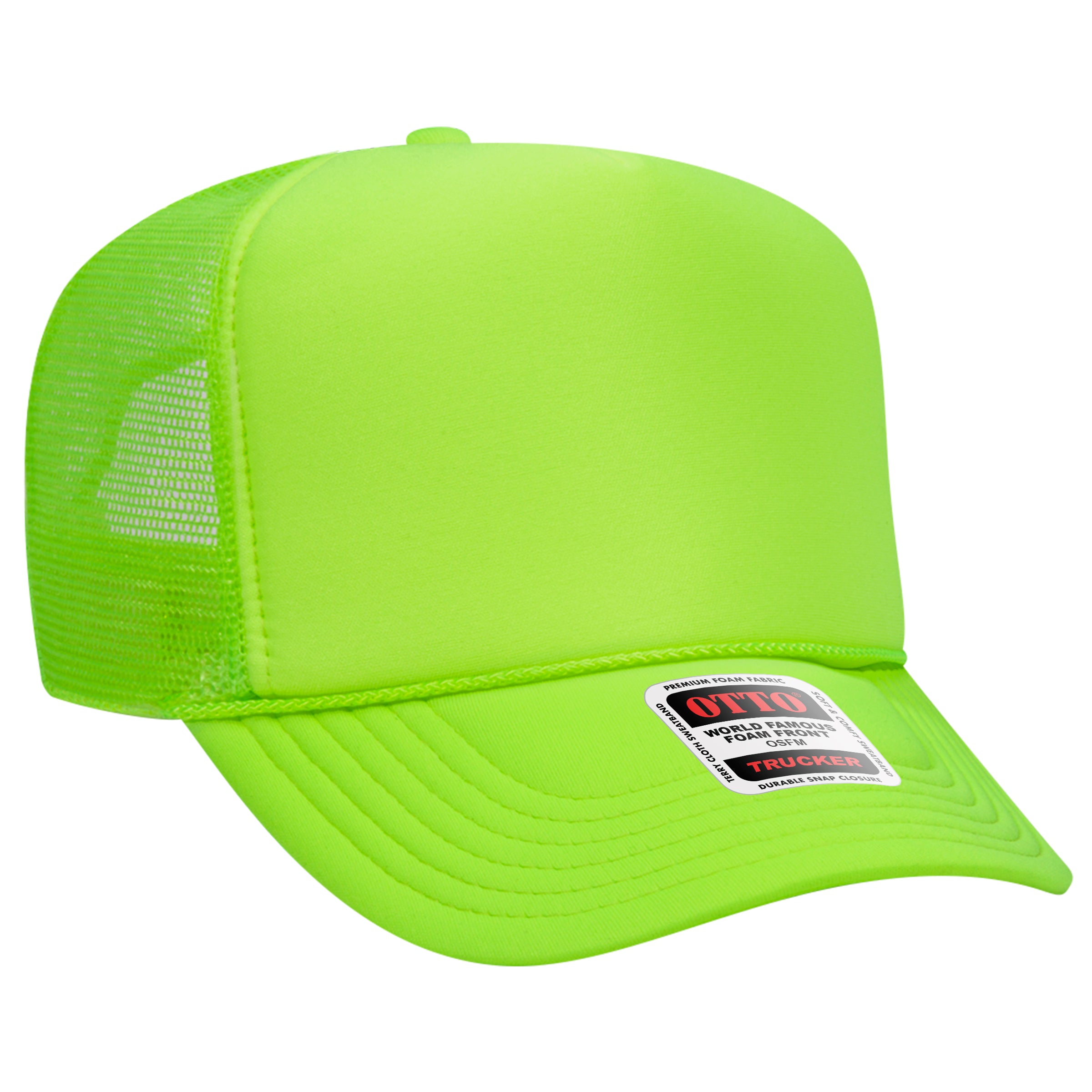 Custom Embroidered or DTF Printed - OTTO CAP® 5 Panel High Crown Mesh Back Trucker Hat