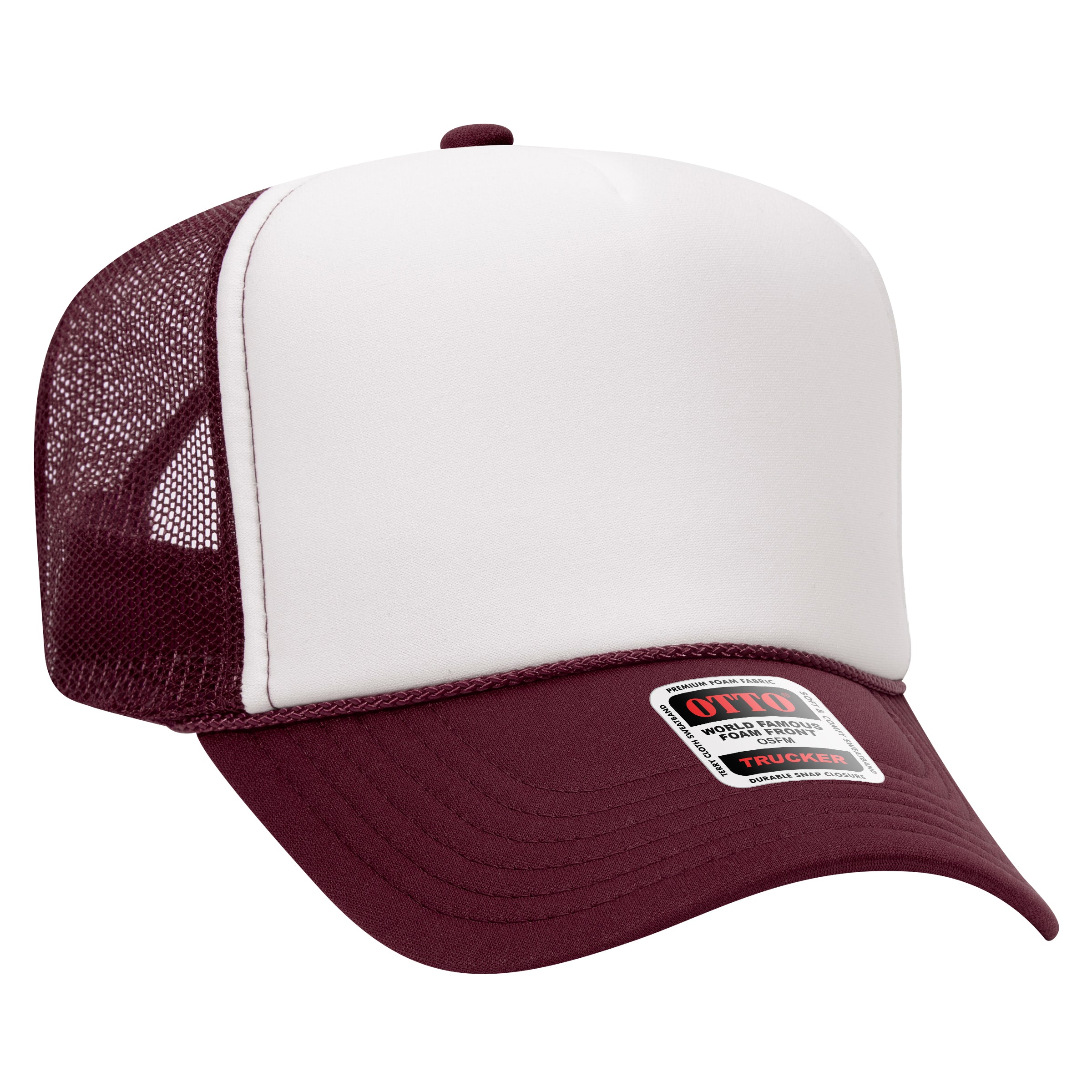 Custom Embroidered or DTF Printed - OTTO CAP® 5 Panel High Crown Mesh Back Trucker Hat