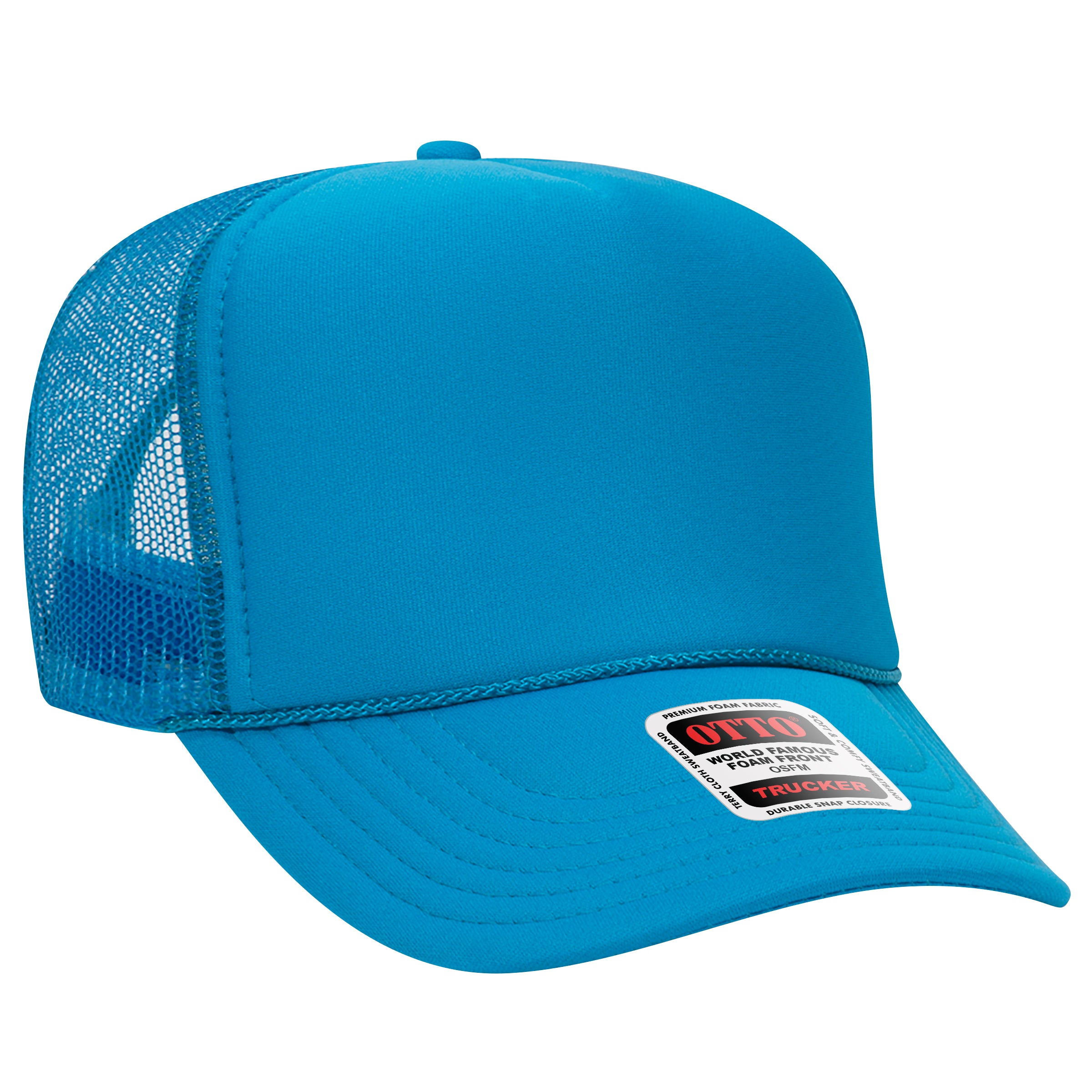 Custom Embroidered or DTF Printed - OTTO CAP® 5 Panel High Crown Mesh Back Trucker Hat