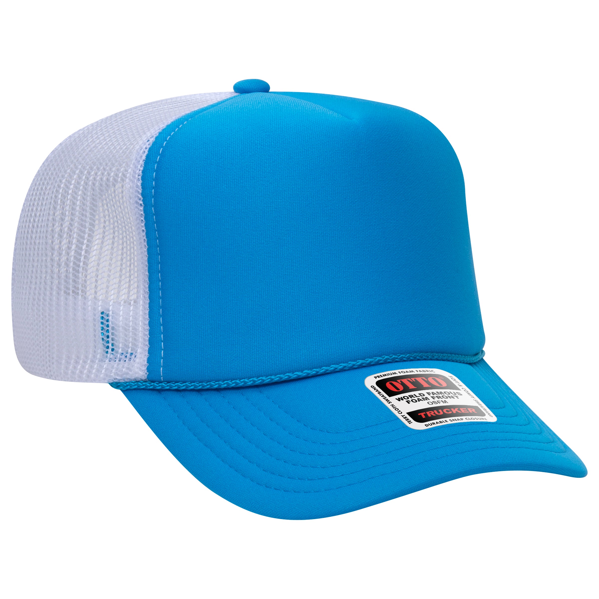 Custom Embroidered or DTF Printed - OTTO CAP® 5 Panel High Crown Mesh Back Trucker Hat