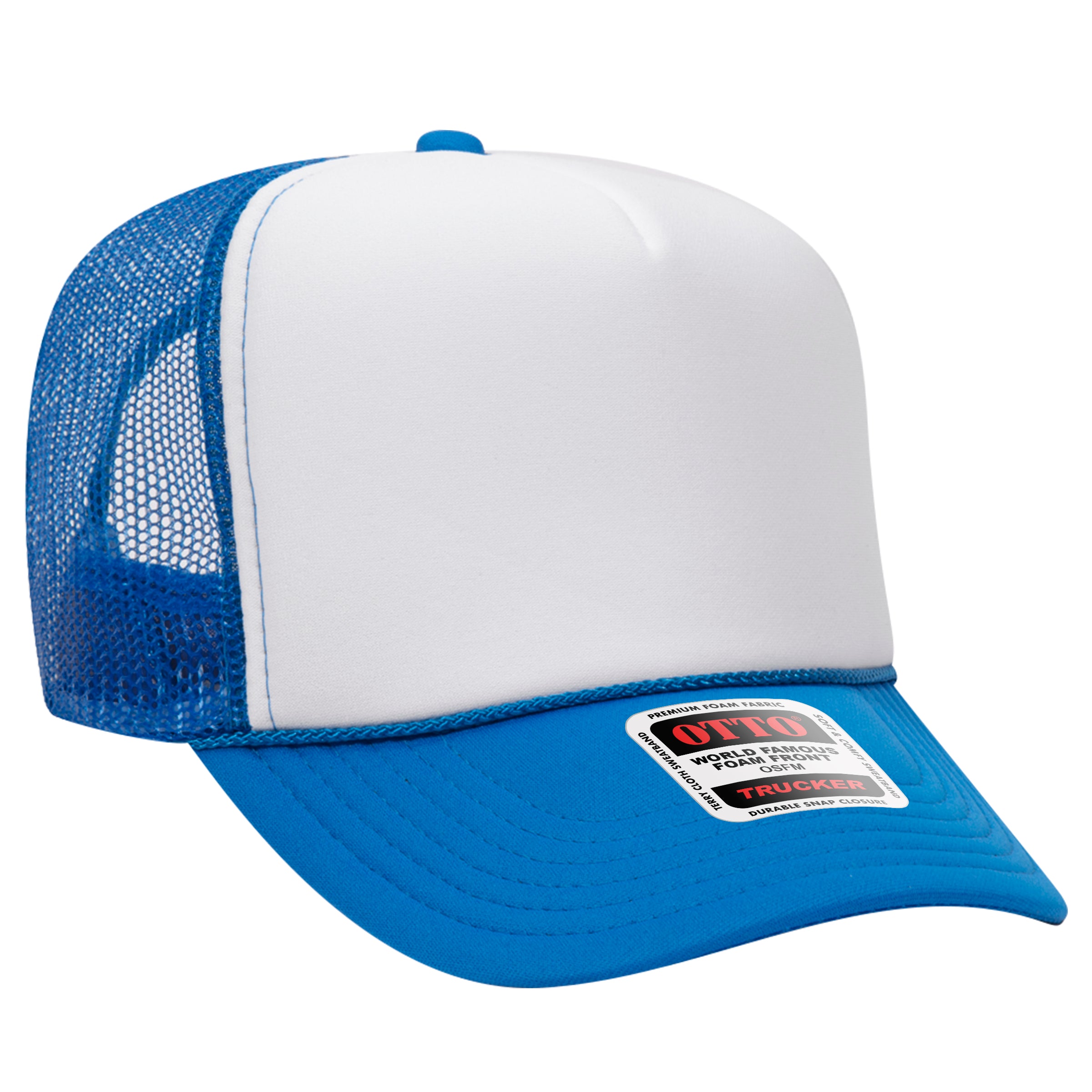 Custom Embroidered or DTF Printed - OTTO CAP® 5 Panel High Crown Mesh Back Trucker Hat