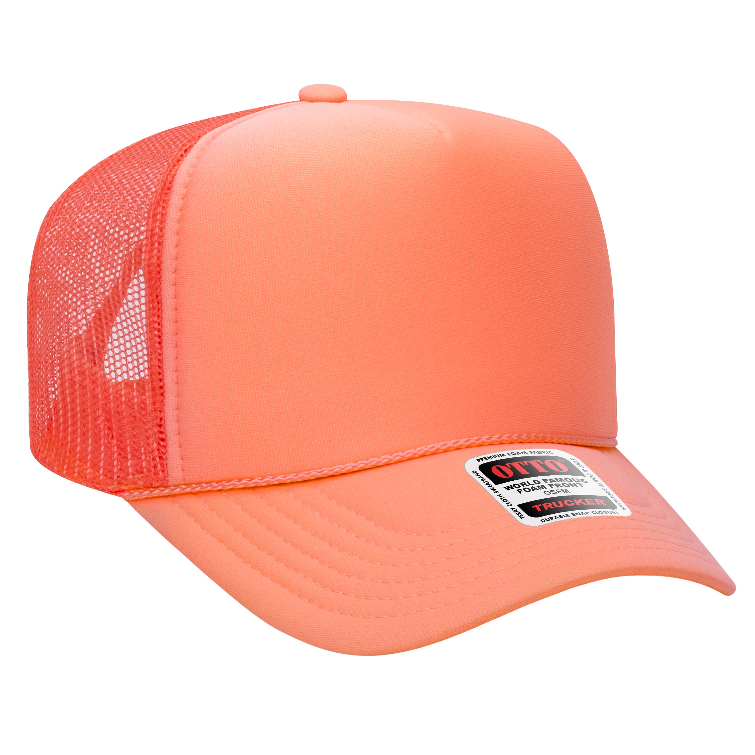 Custom Embroidered or DTF Printed - OTTO CAP® 5 Panel High Crown Mesh Back Trucker Hat