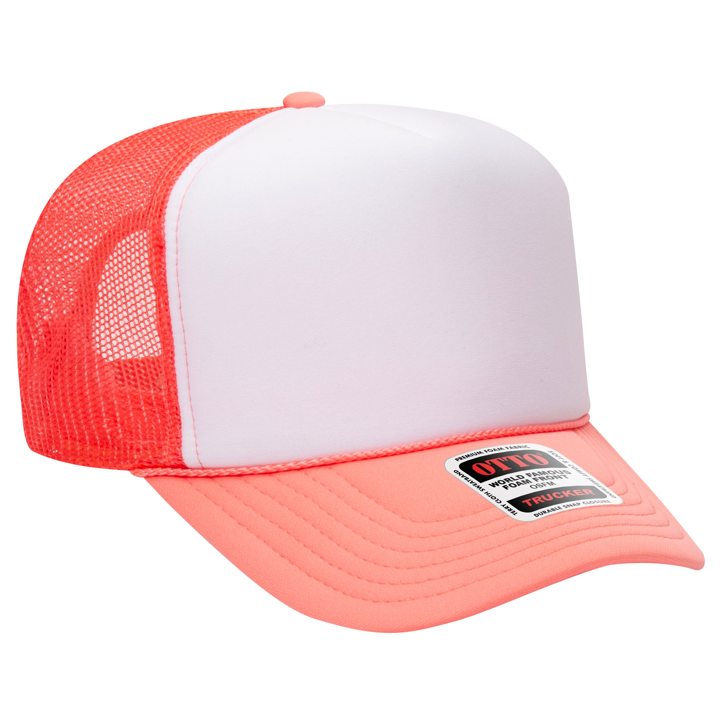 Custom Embroidered or DTF Printed - OTTO CAP® 5 Panel High Crown Mesh Back Trucker Hat