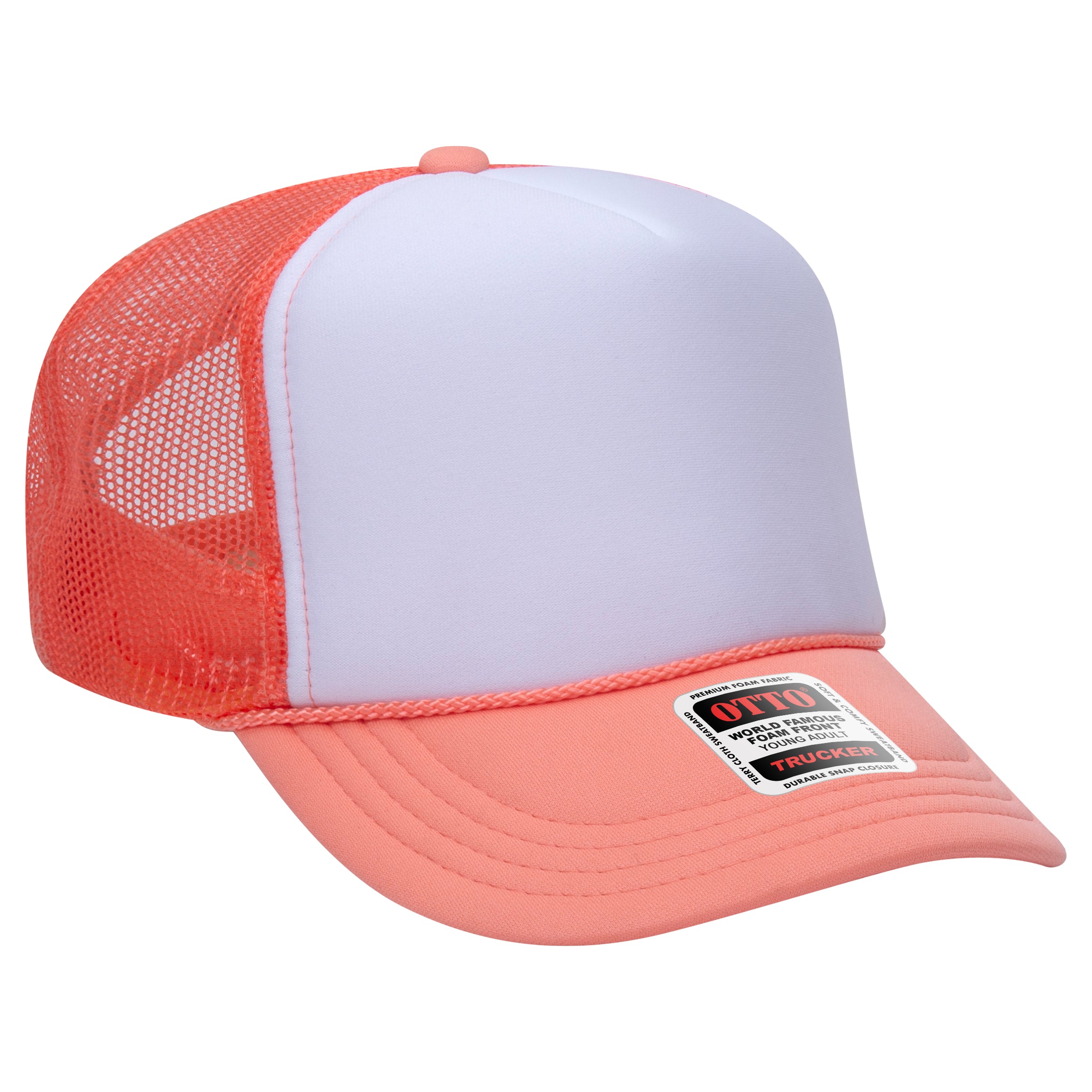Custom Embroidered or DTF Printed - OTTO CAP® 5 Panel High Crown Mesh Back Trucker Hat