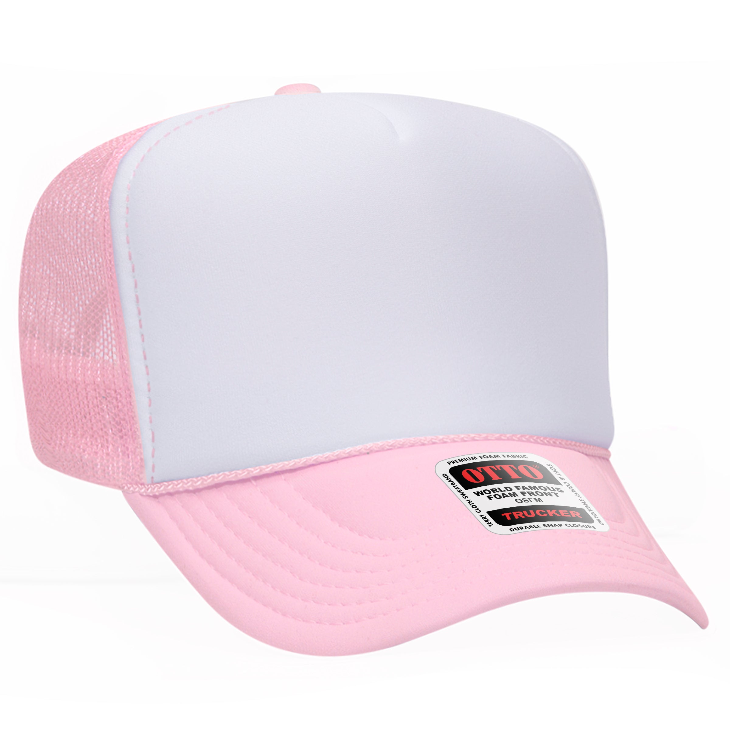 Custom Embroidered or DTF Printed - OTTO CAP® 5 Panel High Crown Mesh Back Trucker Hat
