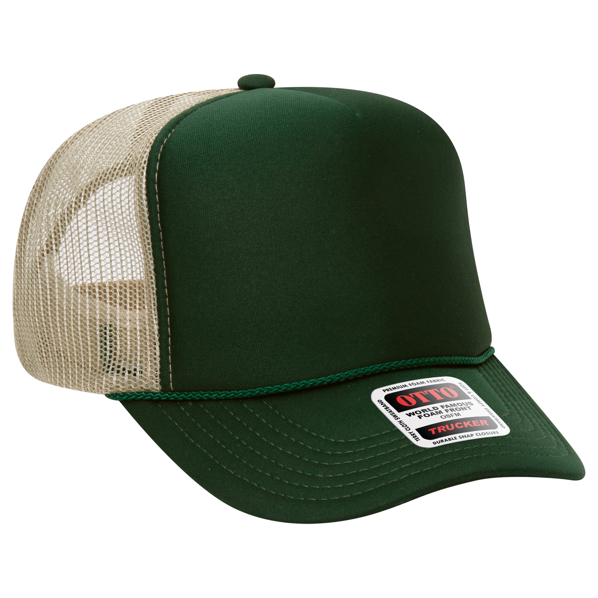 Custom Embroidered or DTF Printed - OTTO CAP® 5 Panel High Crown Mesh Back Trucker Hat