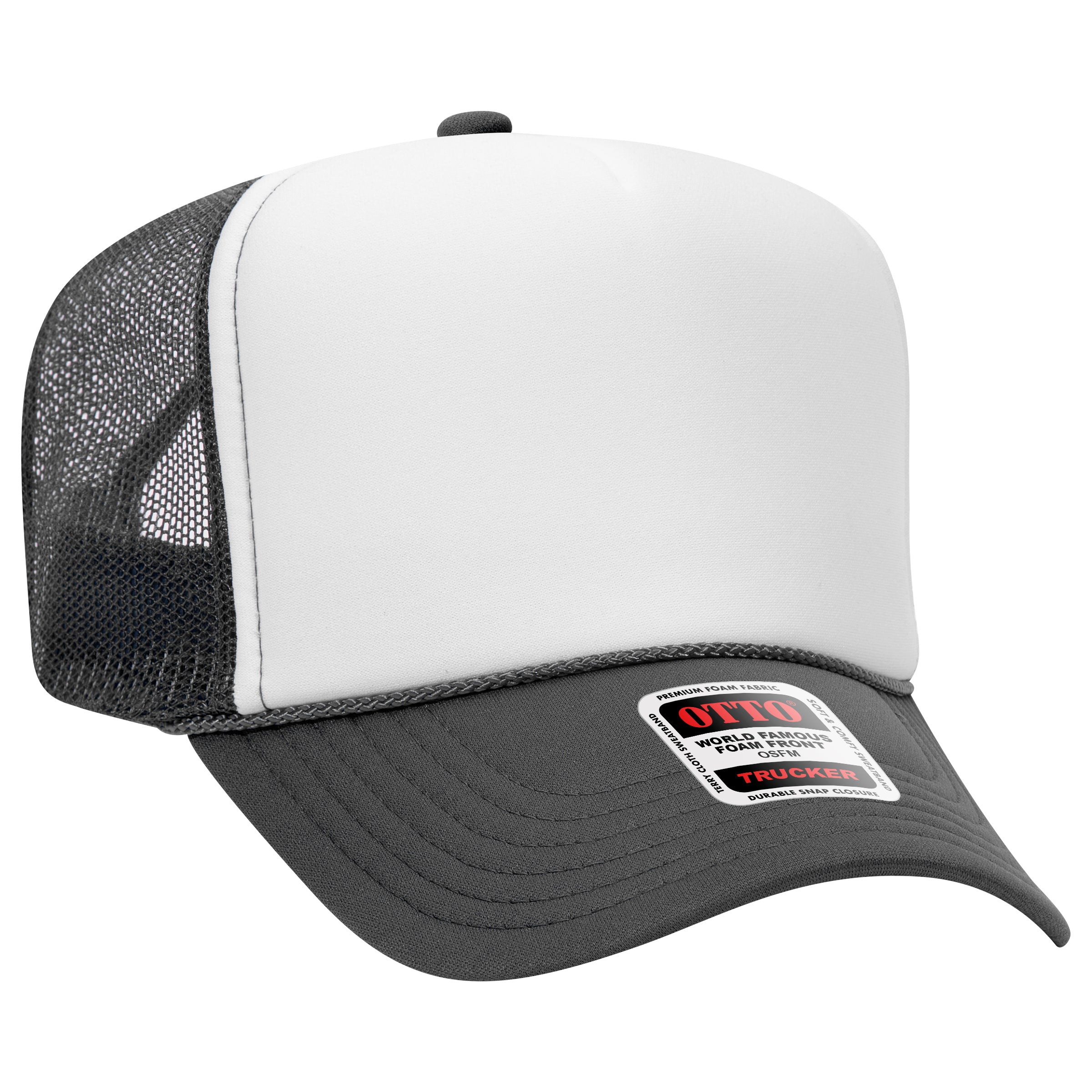 Custom Embroidered or DTF Printed - OTTO CAP® 5 Panel High Crown Mesh Back Trucker Hat