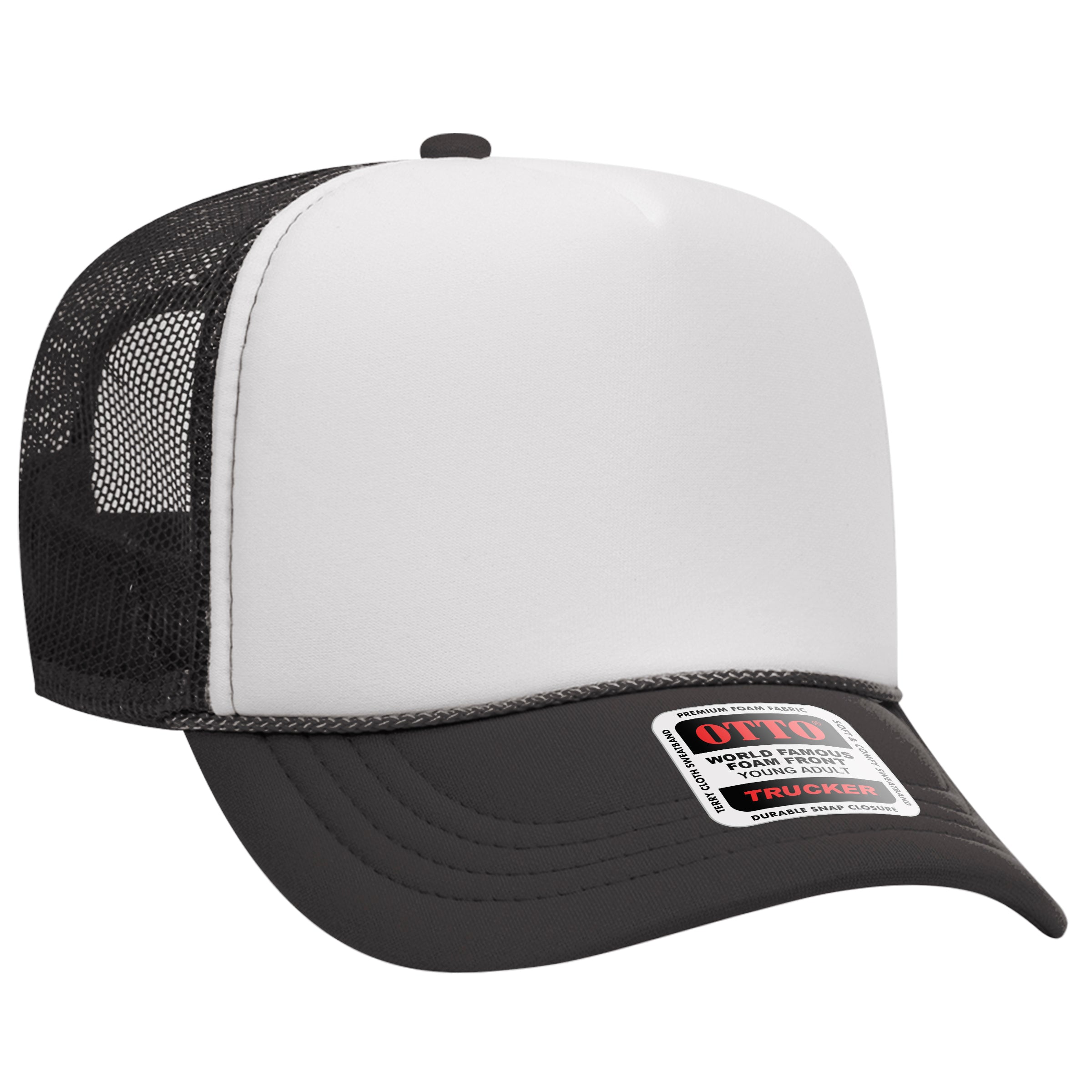 Custom Embroidered or DTF Printed - OTTO CAP® 5 Panel High Crown Mesh Back Trucker Hat