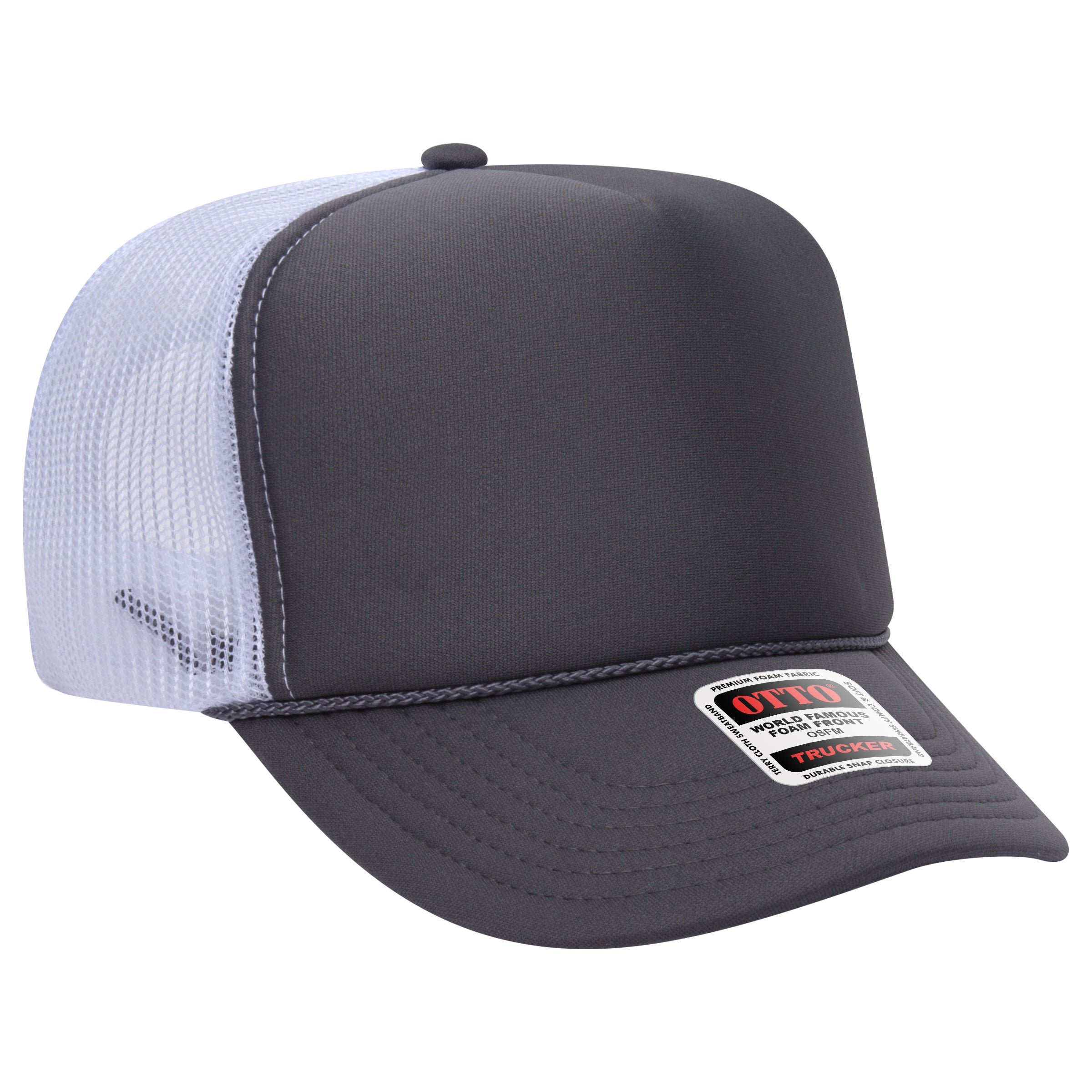 Custom Embroidered or DTF Printed - OTTO CAP® 5 Panel High Crown Mesh Back Trucker Hat