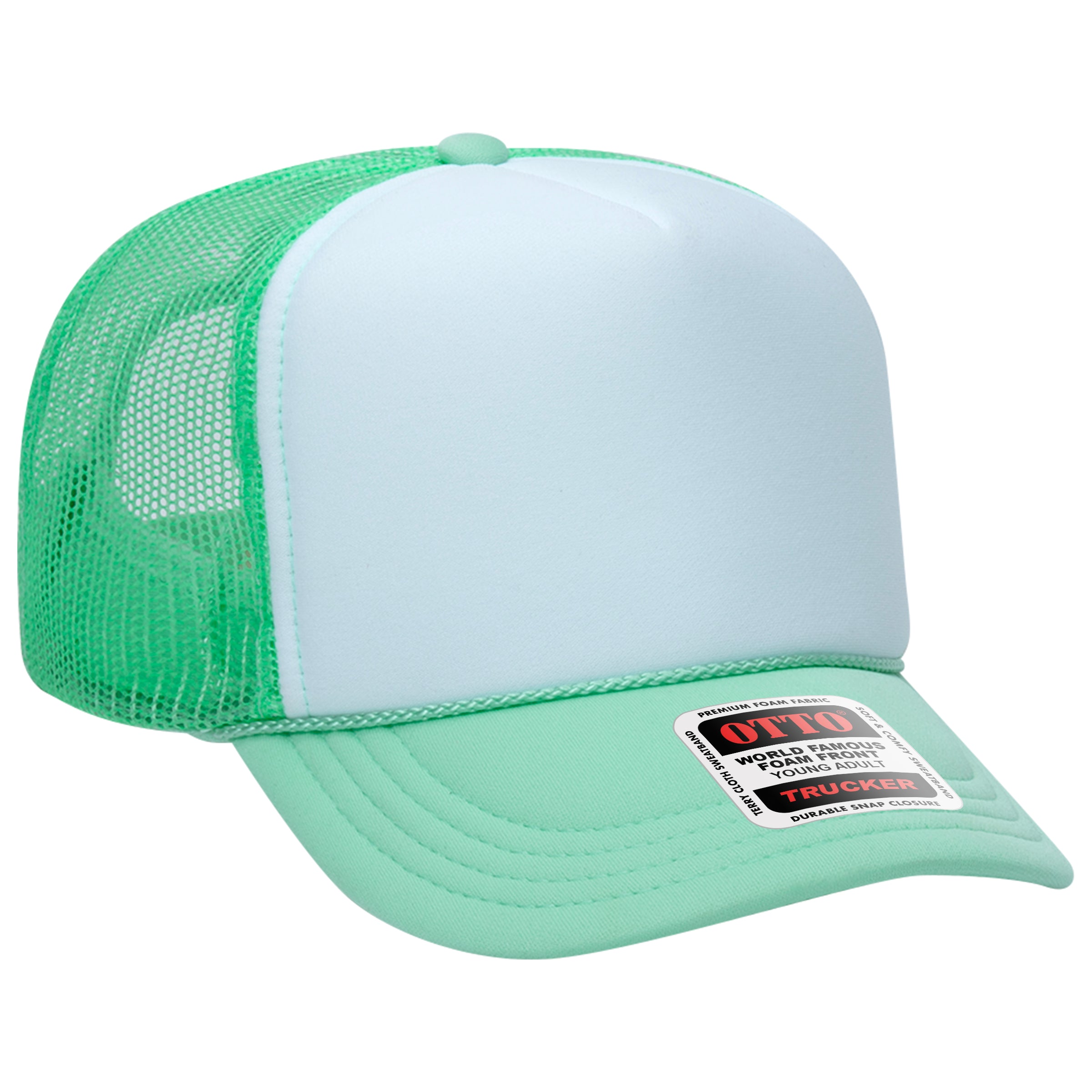 Custom Embroidered or DTF Printed - OTTO CAP® 5 Panel High Crown Mesh Back Trucker Hat