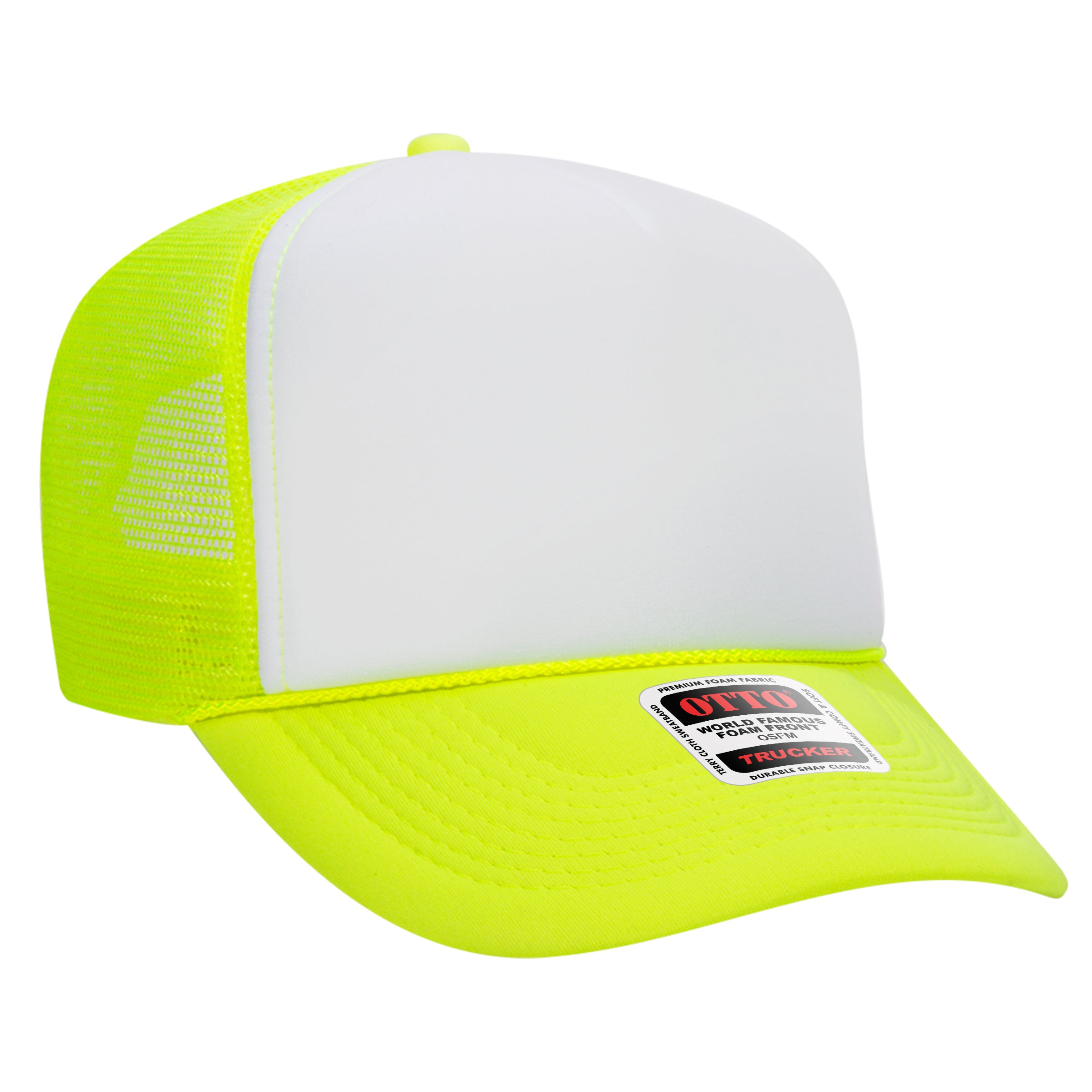 Custom Embroidered or DTF Printed - OTTO CAP® 5 Panel High Crown Mesh Back Trucker Hat