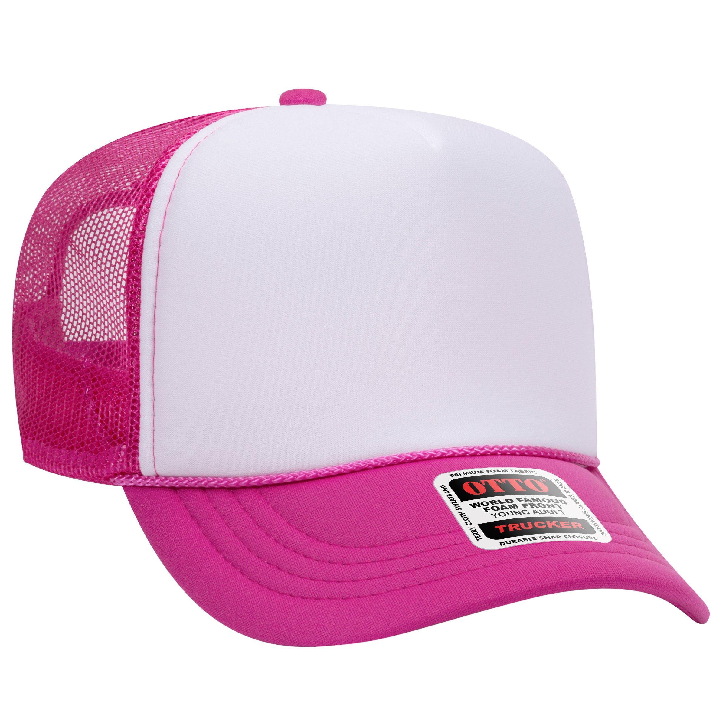 Custom Embroidered or DTF Printed - OTTO CAP® 5 Panel High Crown Mesh Back Trucker Hat