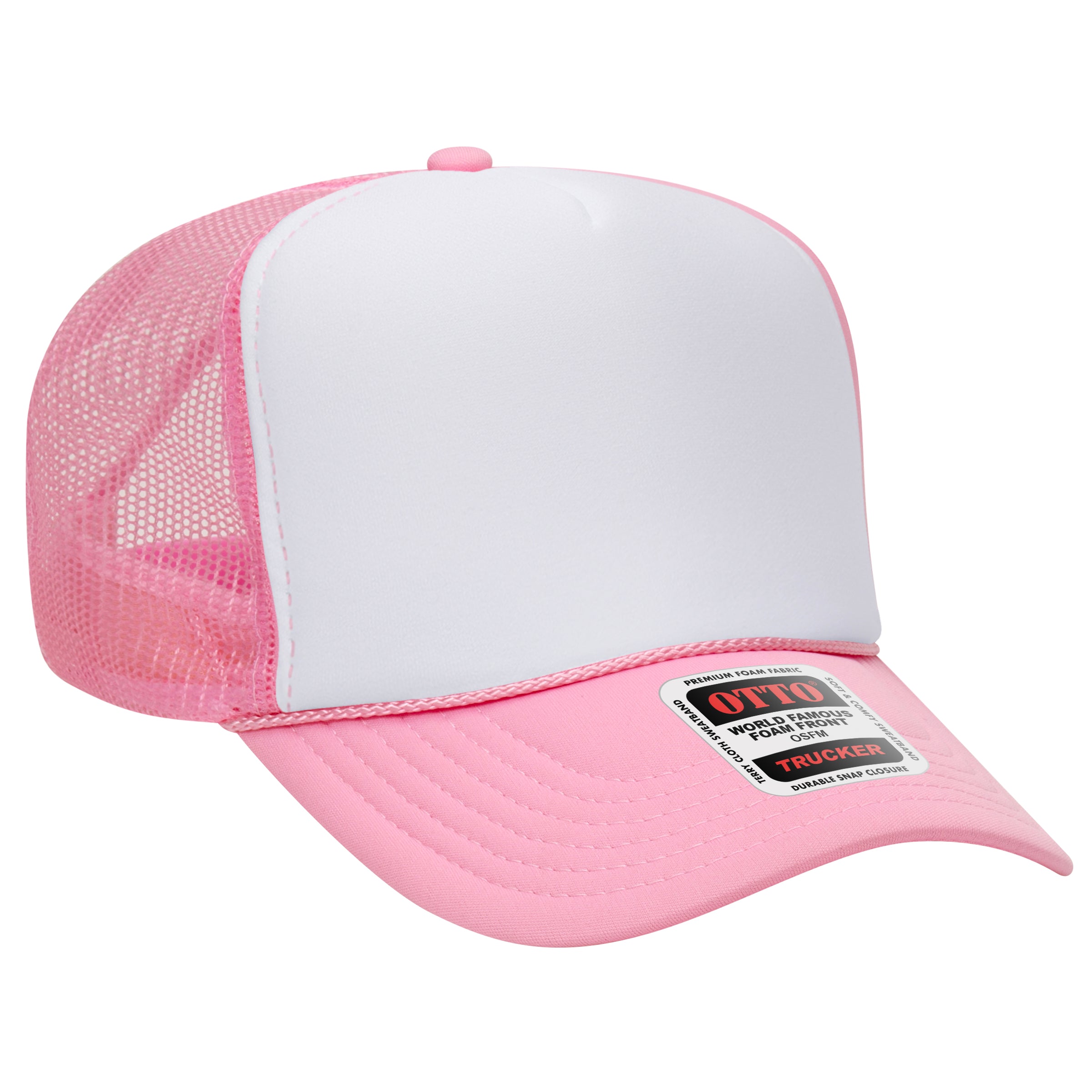 Custom Embroidered or DTF Printed - OTTO CAP® 5 Panel High Crown Mesh Back Trucker Hat
