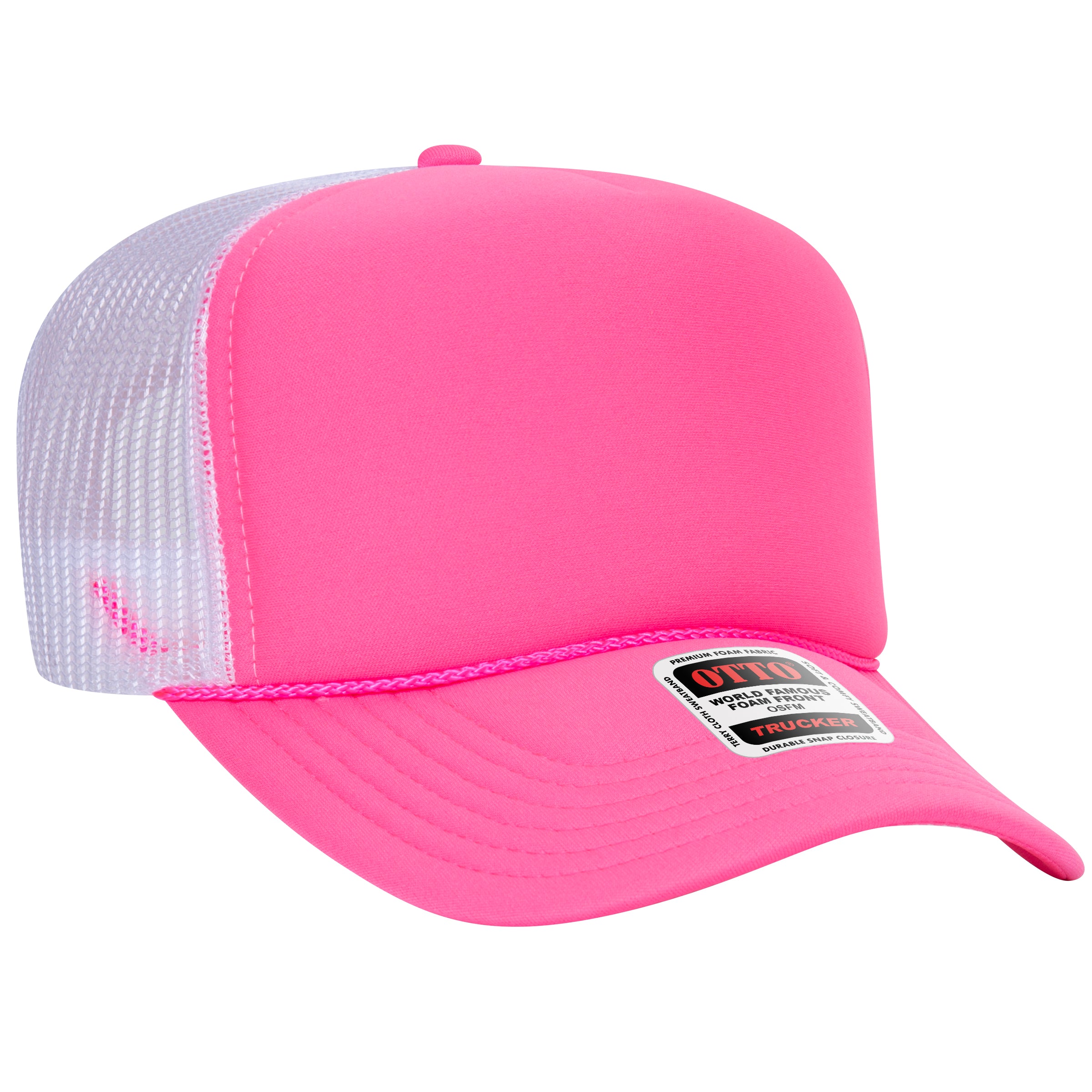 Custom Embroidered or DTF Printed - OTTO CAP® 5 Panel High Crown Mesh Back Trucker Hat